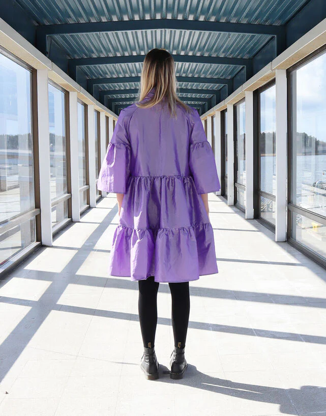 Lush Dress With Bow Collar Lavender