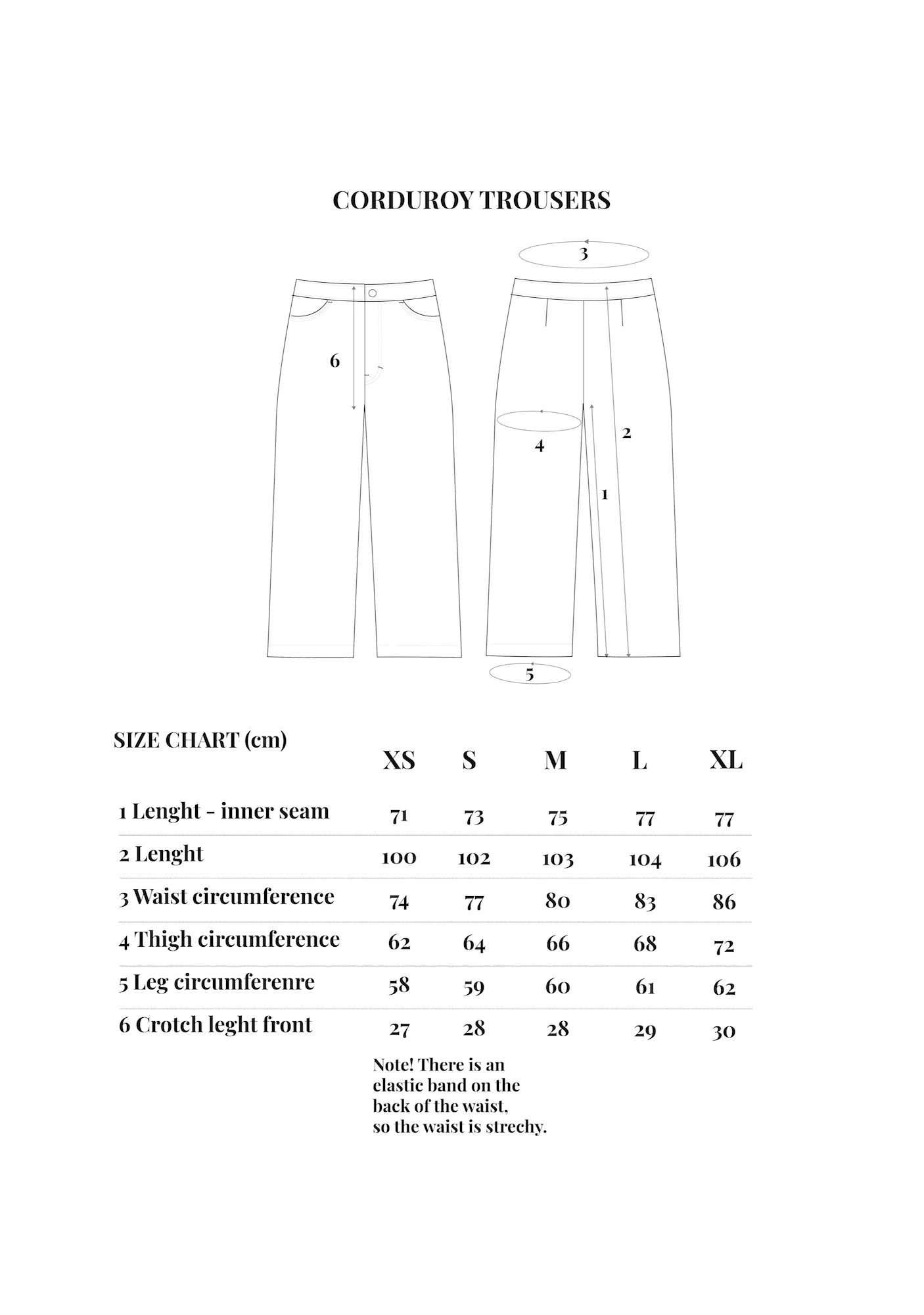 Corduroy Trousers Black