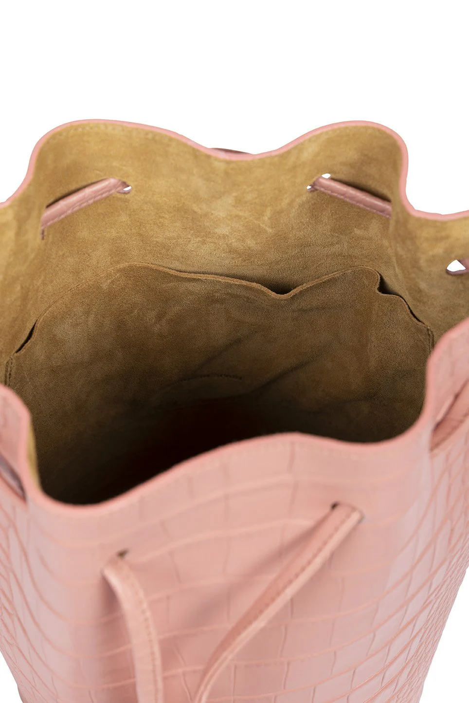 Leandra Mini Bucket Bag Croco Soft Pink