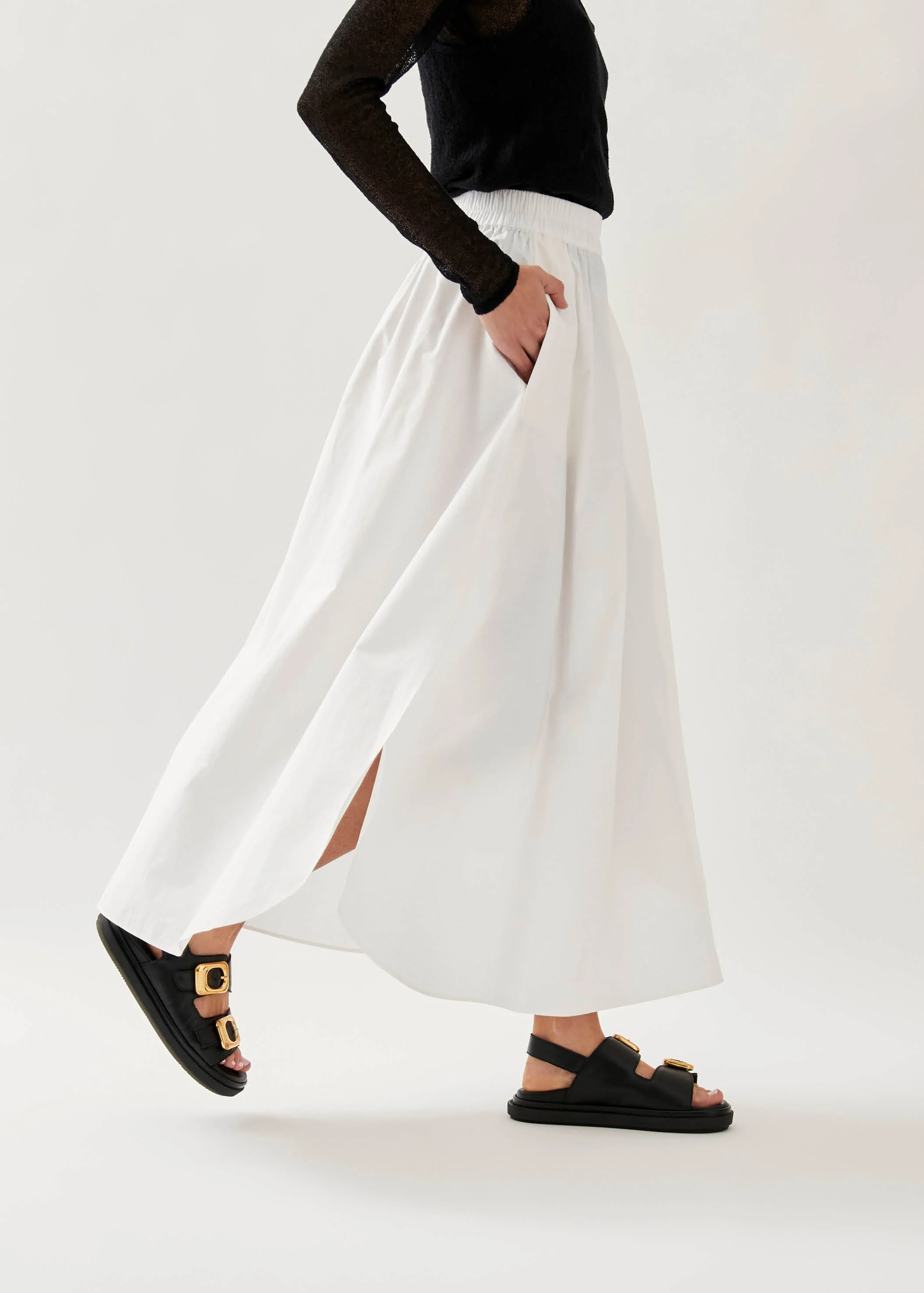 Daria Leather Sandals Black