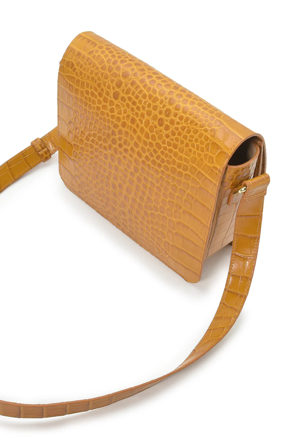 Squere Leather Shoulder Bag Camel
