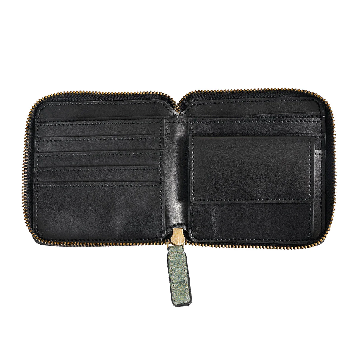 Coconut Leather Small Zip Wallet Ocean Green