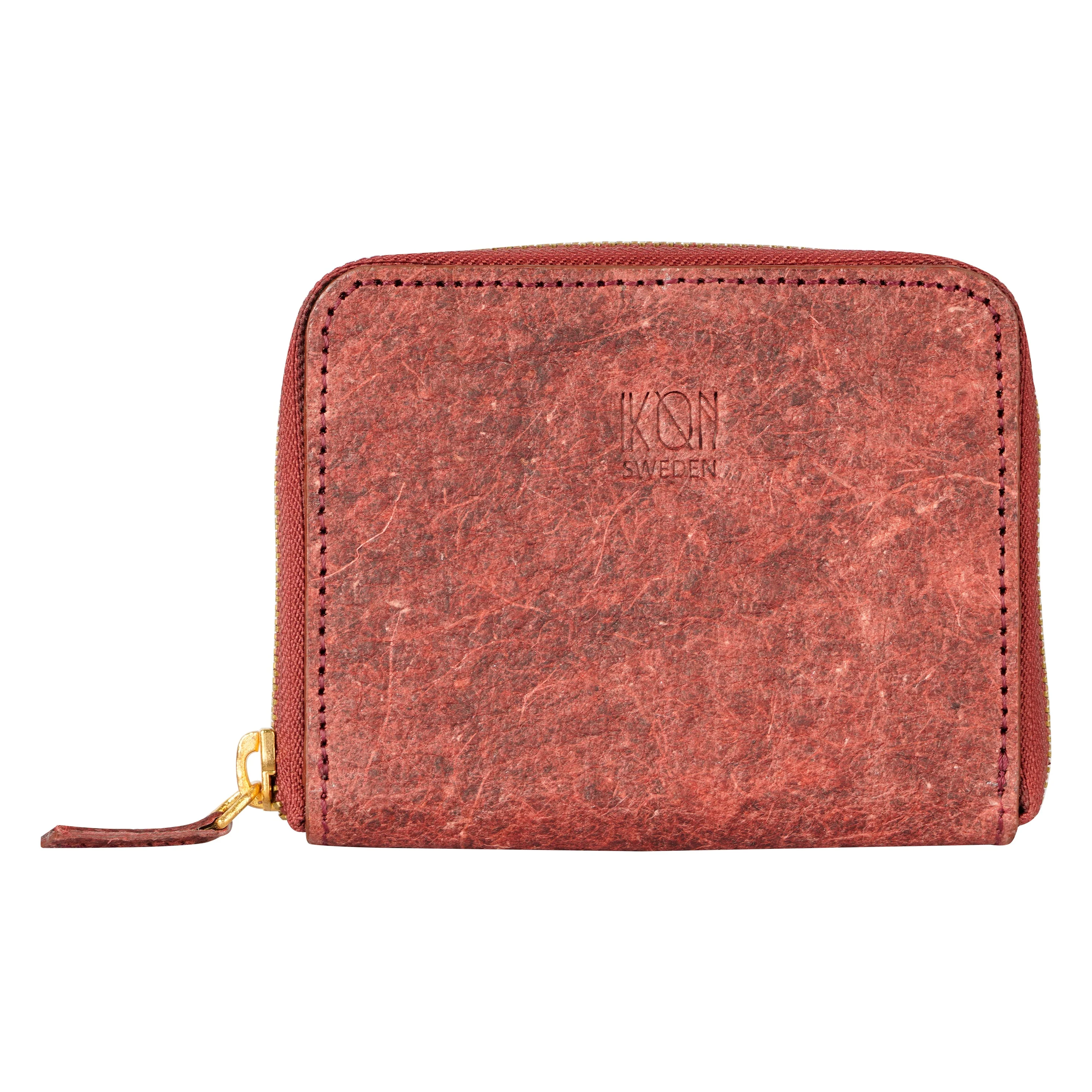 Coconut Leather Zip Wallet Wine Red