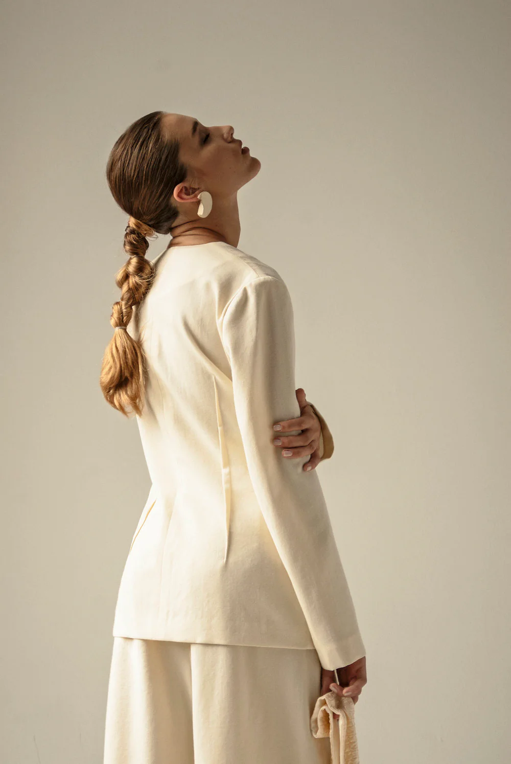 Cream Wool Knot Suit