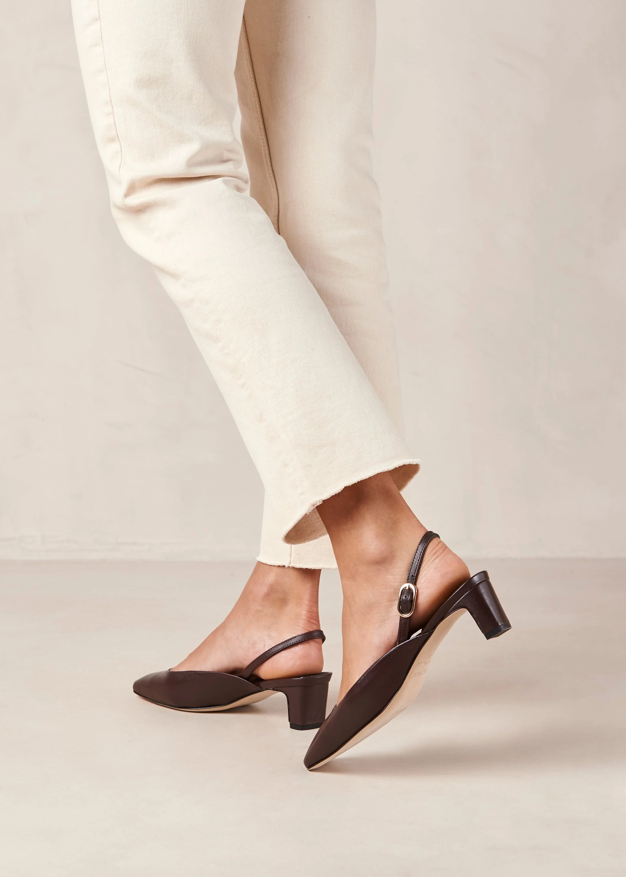 Lindy Leather Pumps Coffee Brown