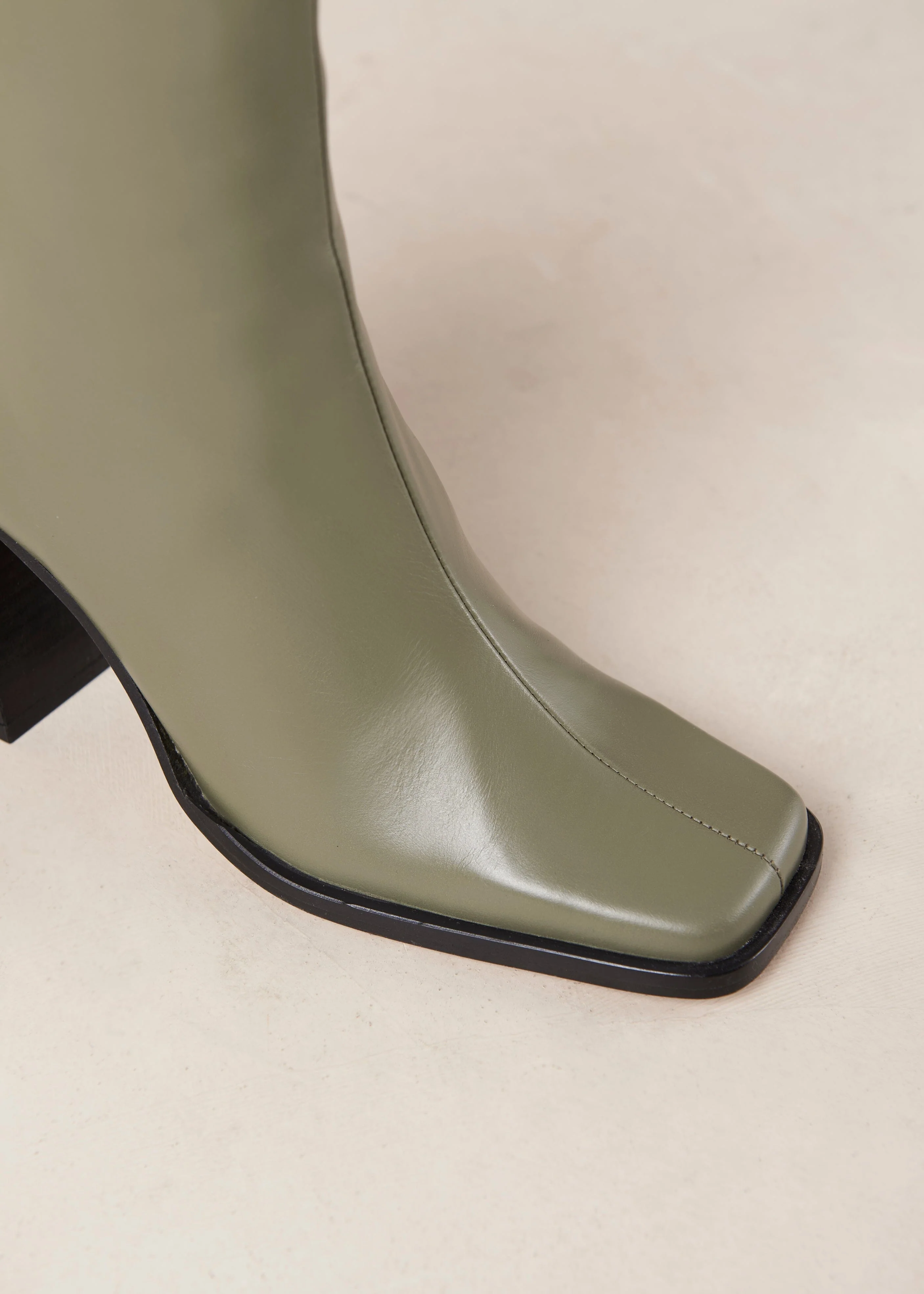South Leather Boots Dusty Olive Green