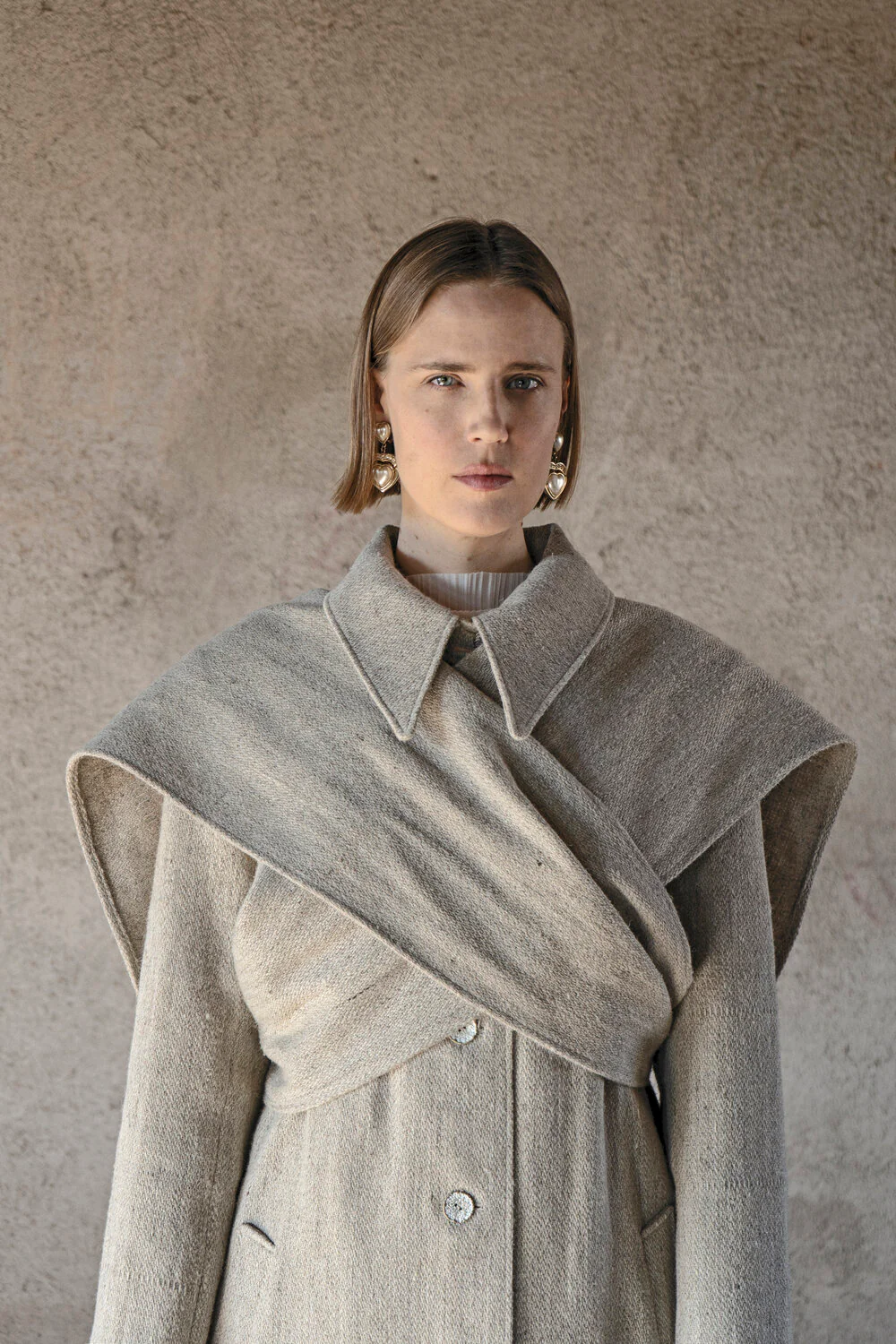 Criss Cross Raw Hemp Peasant Coat