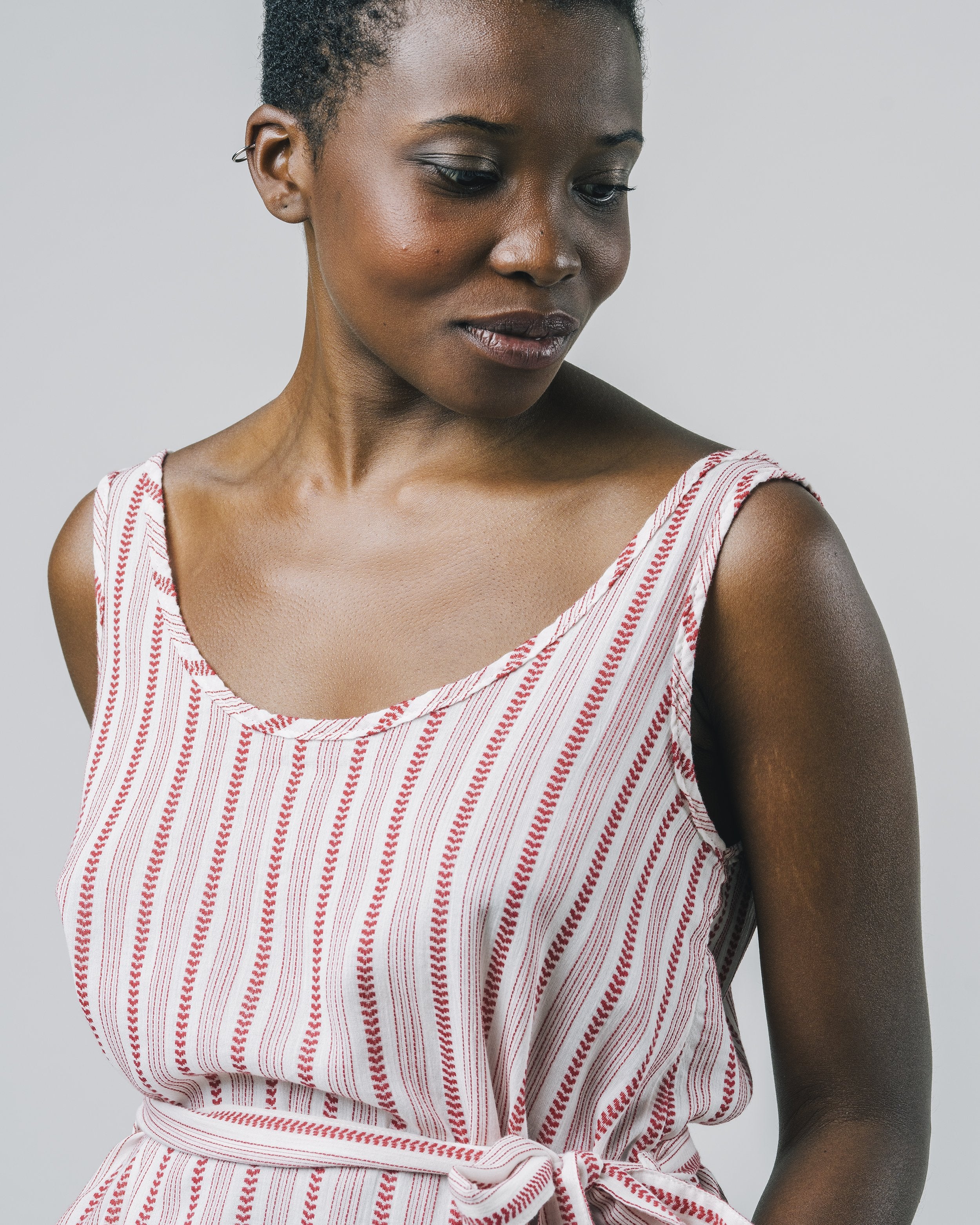 Ethnic Stripe Dress Red