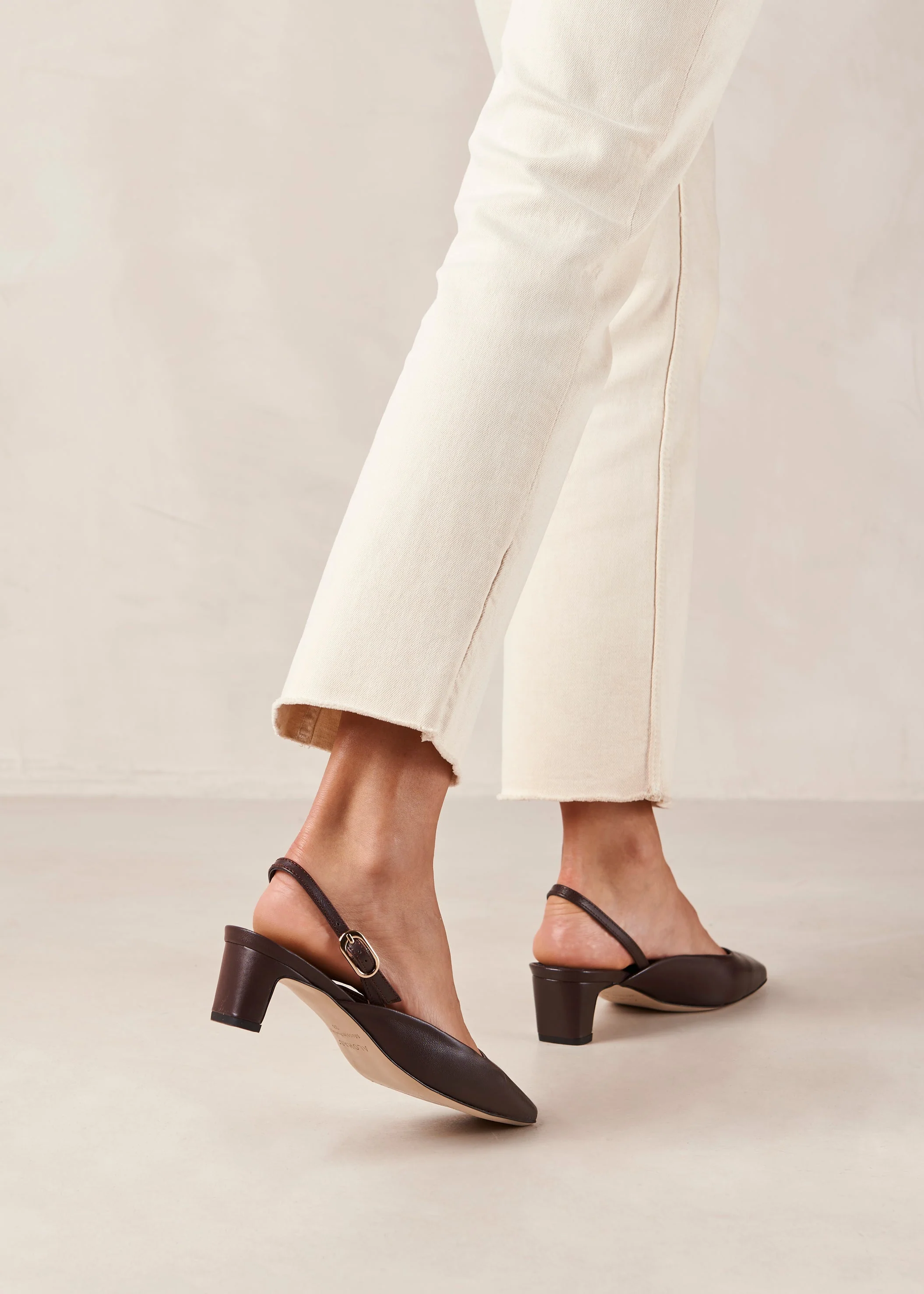 Lindy Leather Pumps Coffee Brown