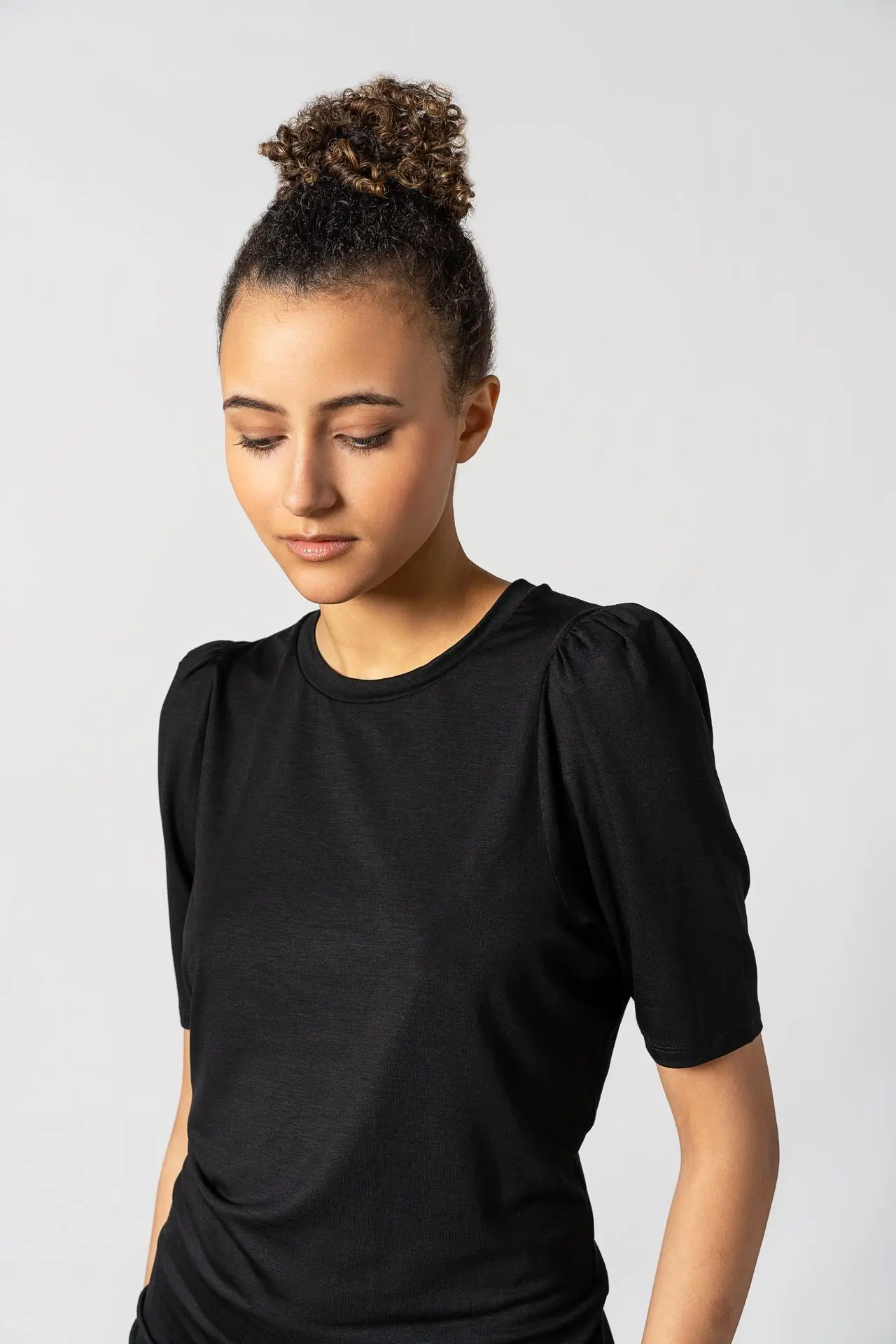 Tu Puff Sleeve Top Black