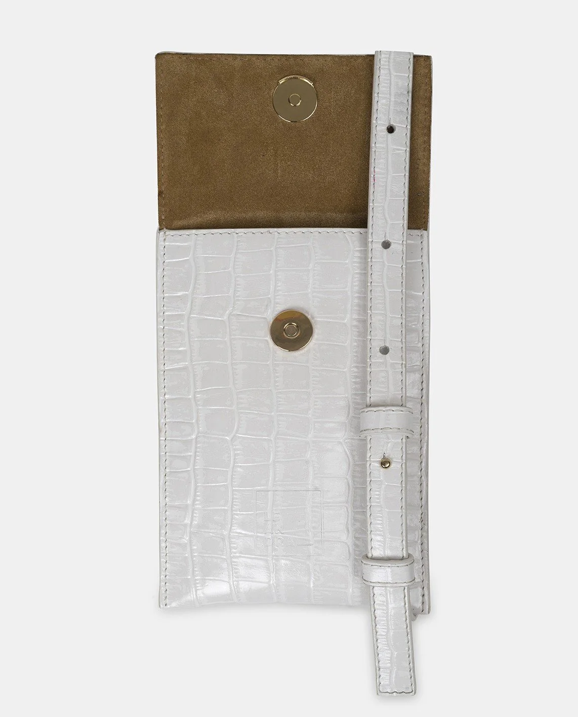 Leandra Mini Shoulder Bag Croco White