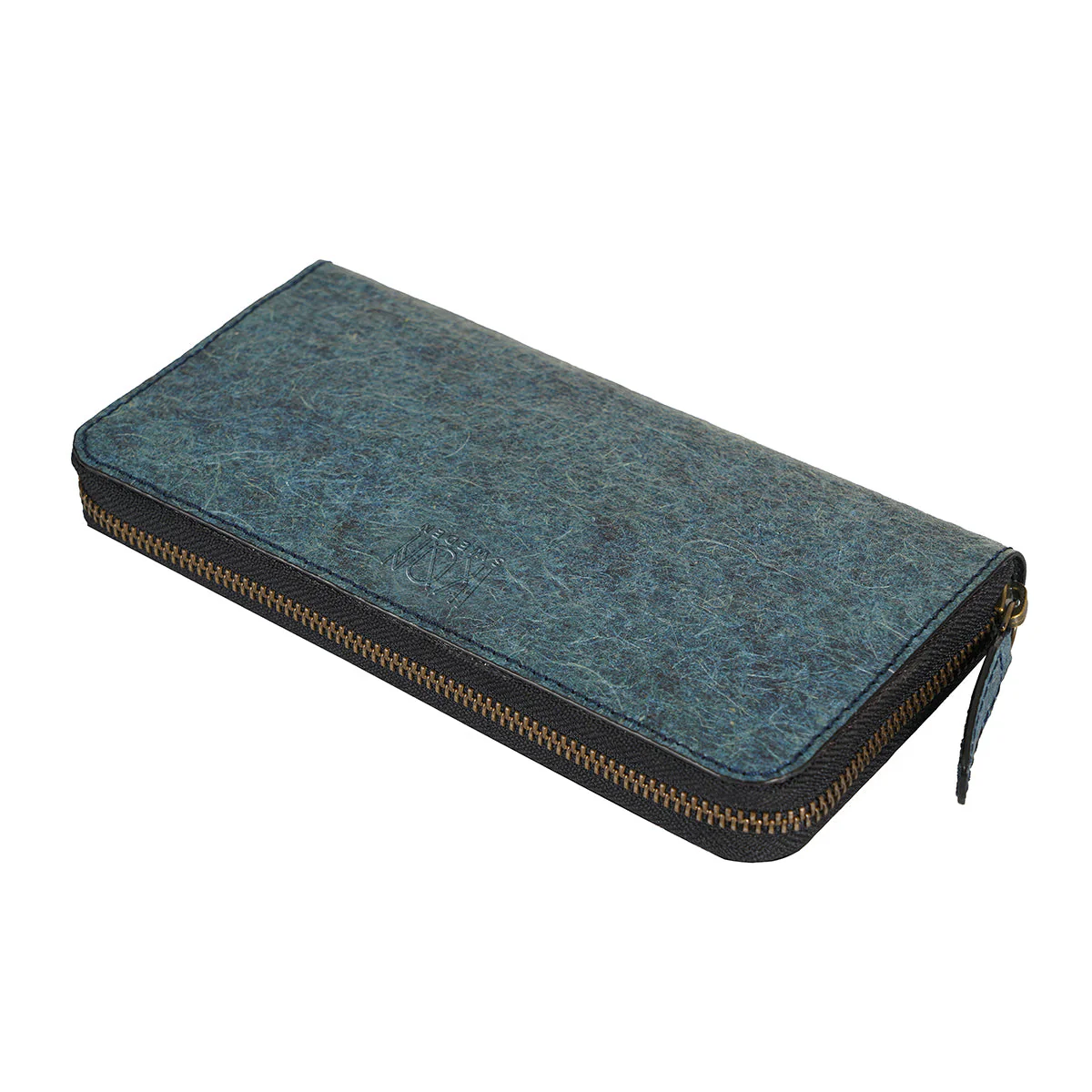 Coconut Leather Long Zip Wallet Dark Indigo