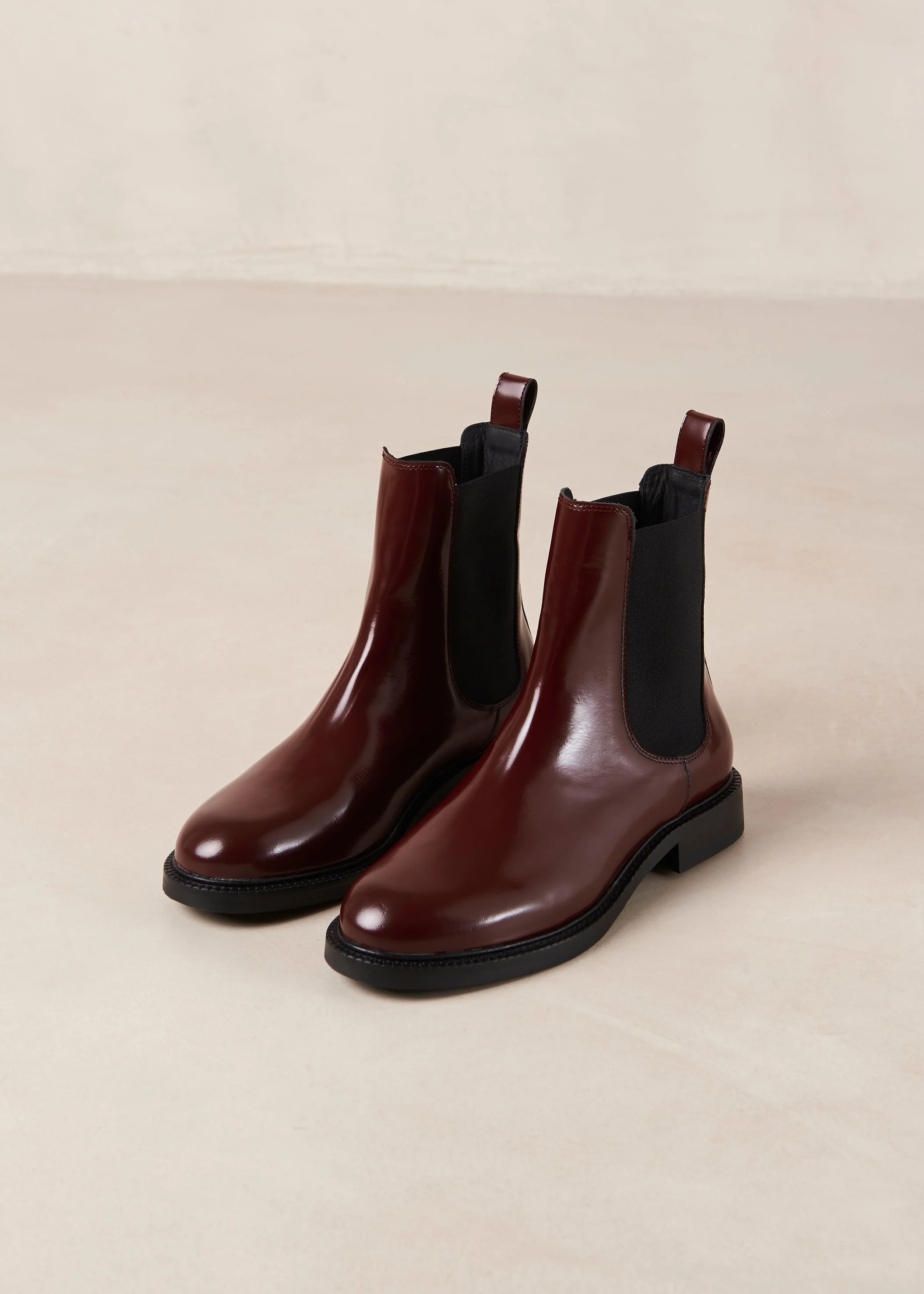 Lanz Leather Ankle Boots Burgundy