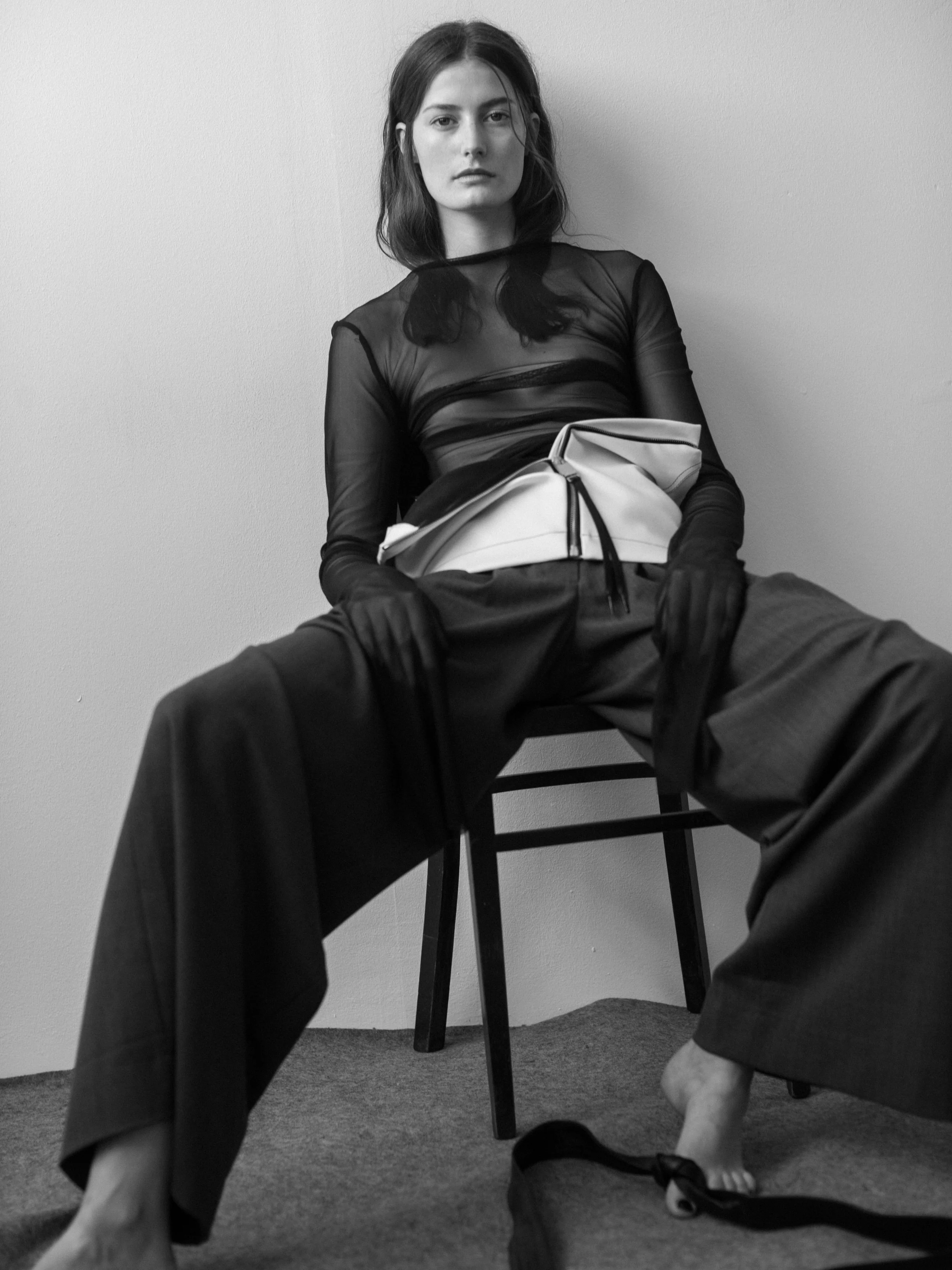 Transparent Endless Sleeves Top Black