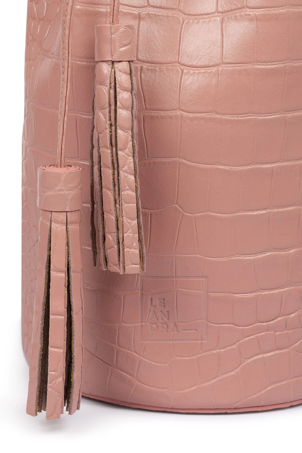 Leandra Mini Bucket Bag Croco Soft Pink