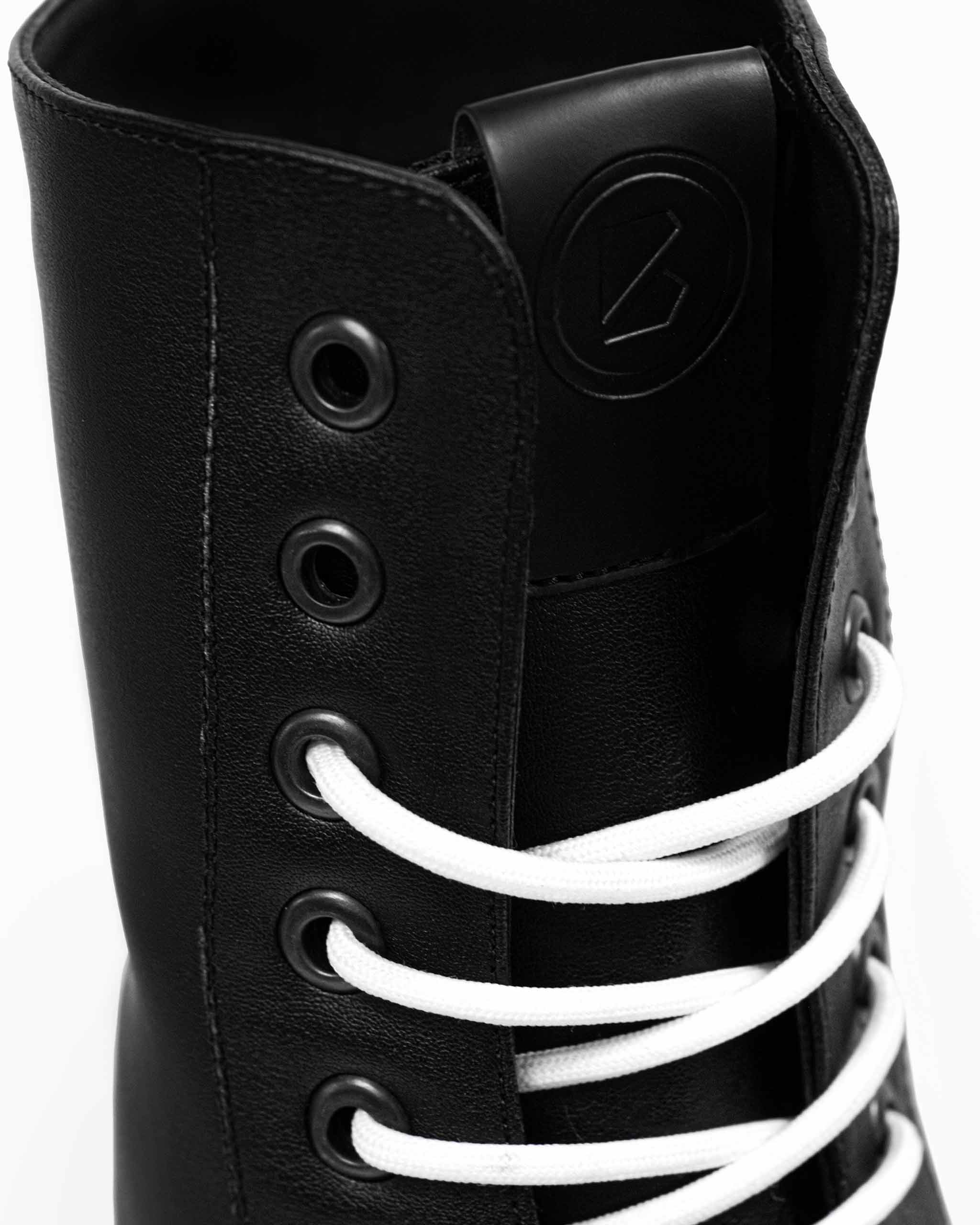 Combat Workers Men's Cactus Leather Boots Black