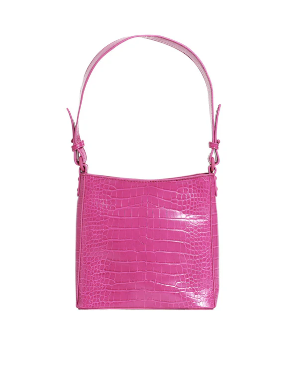 Amble Bag Small Matte Croco Ultra Pink