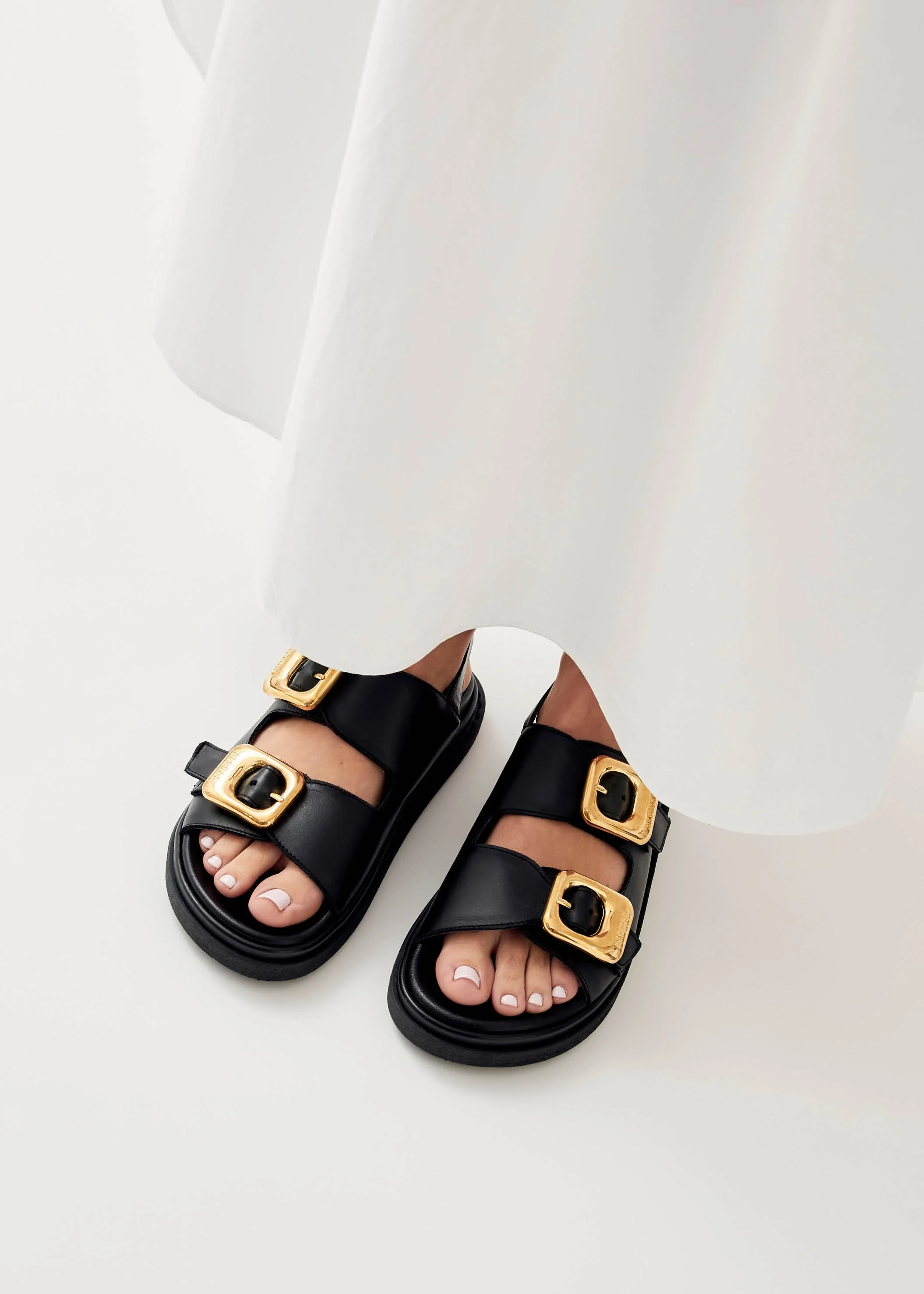Daria Leather Sandals Black