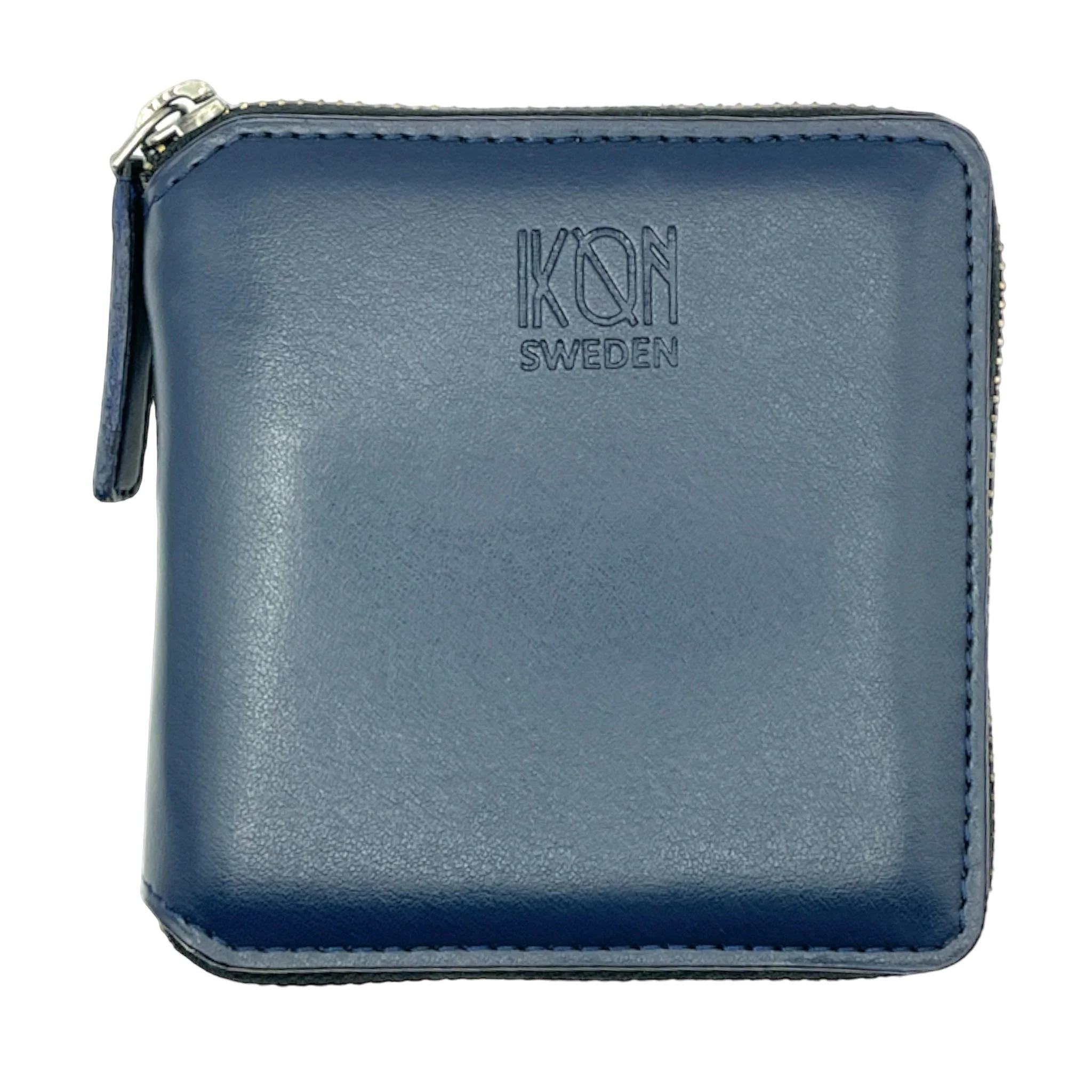 Kivik Apple Leather Small Zip Wallet Blue