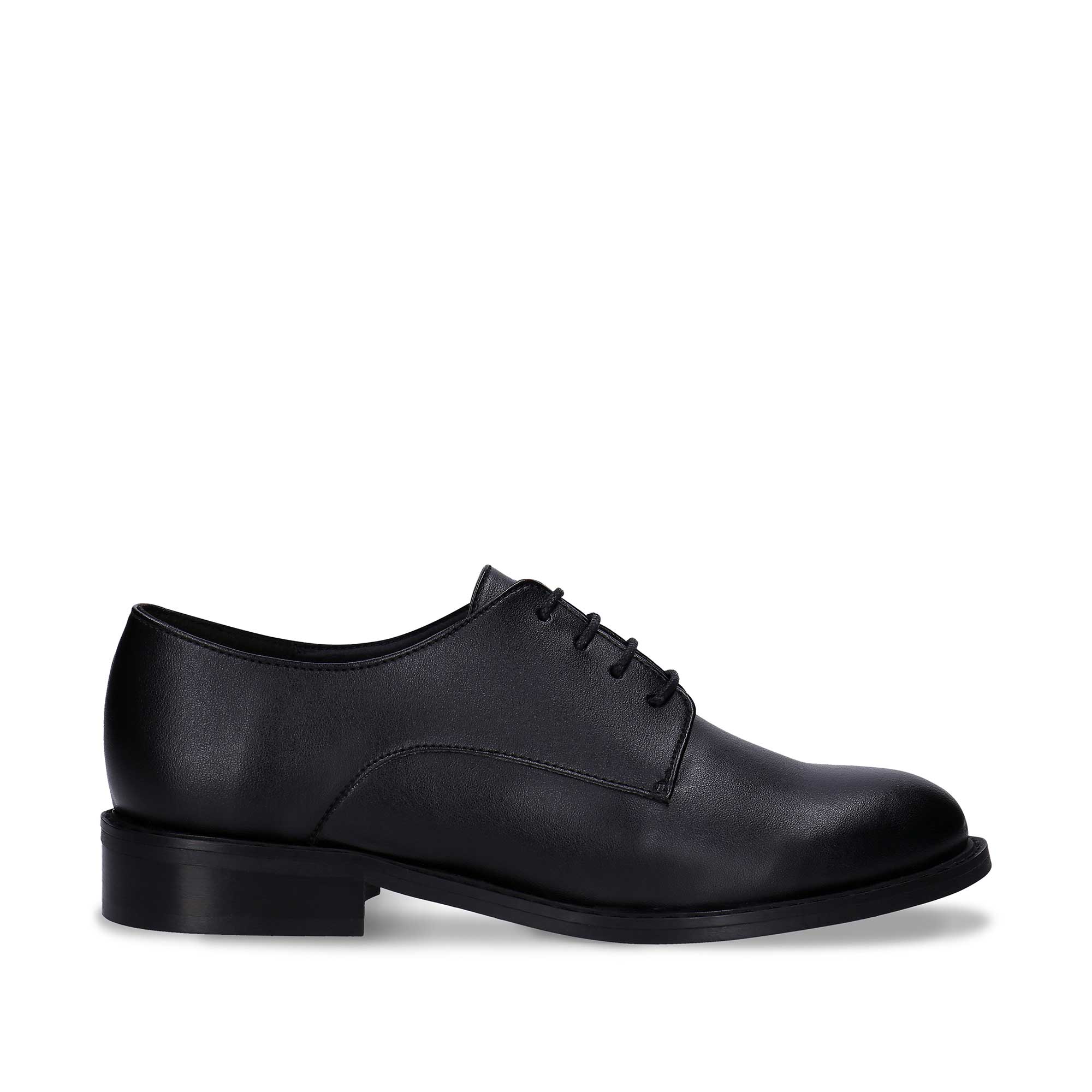 Obe Black Vegan Derby Shoes Flat