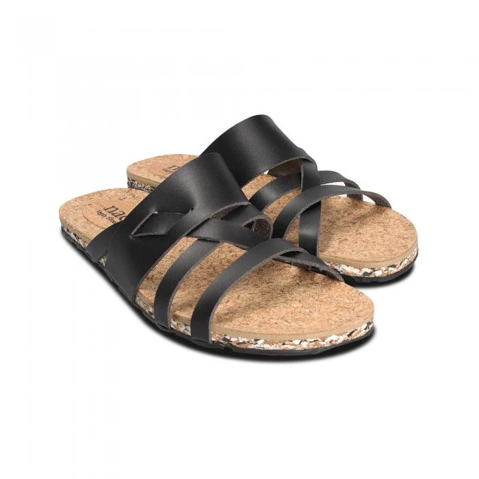 Quince Black Vegan Criss-Cross Sandals