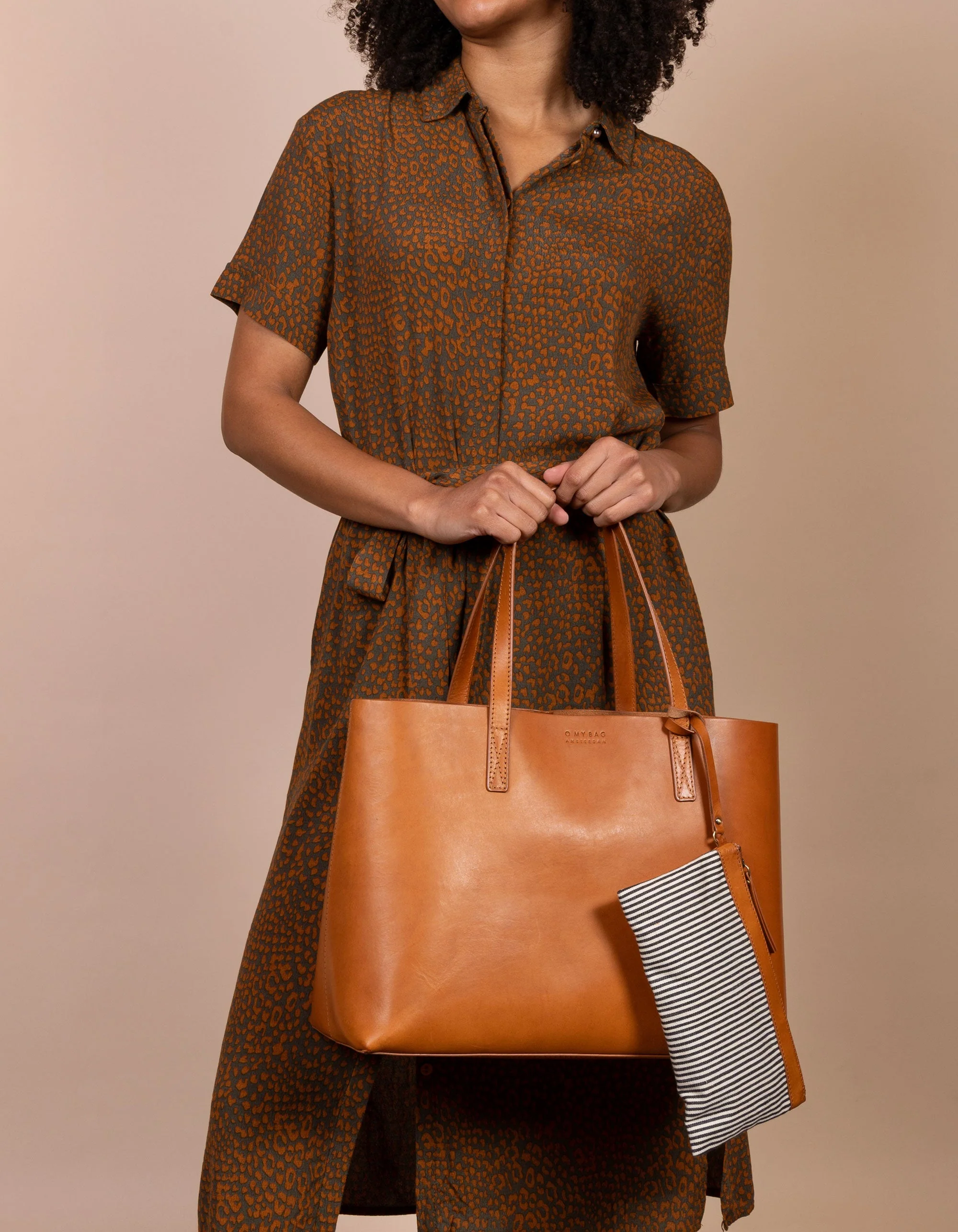 Sam Classic Leather Shopper Bag Cognac