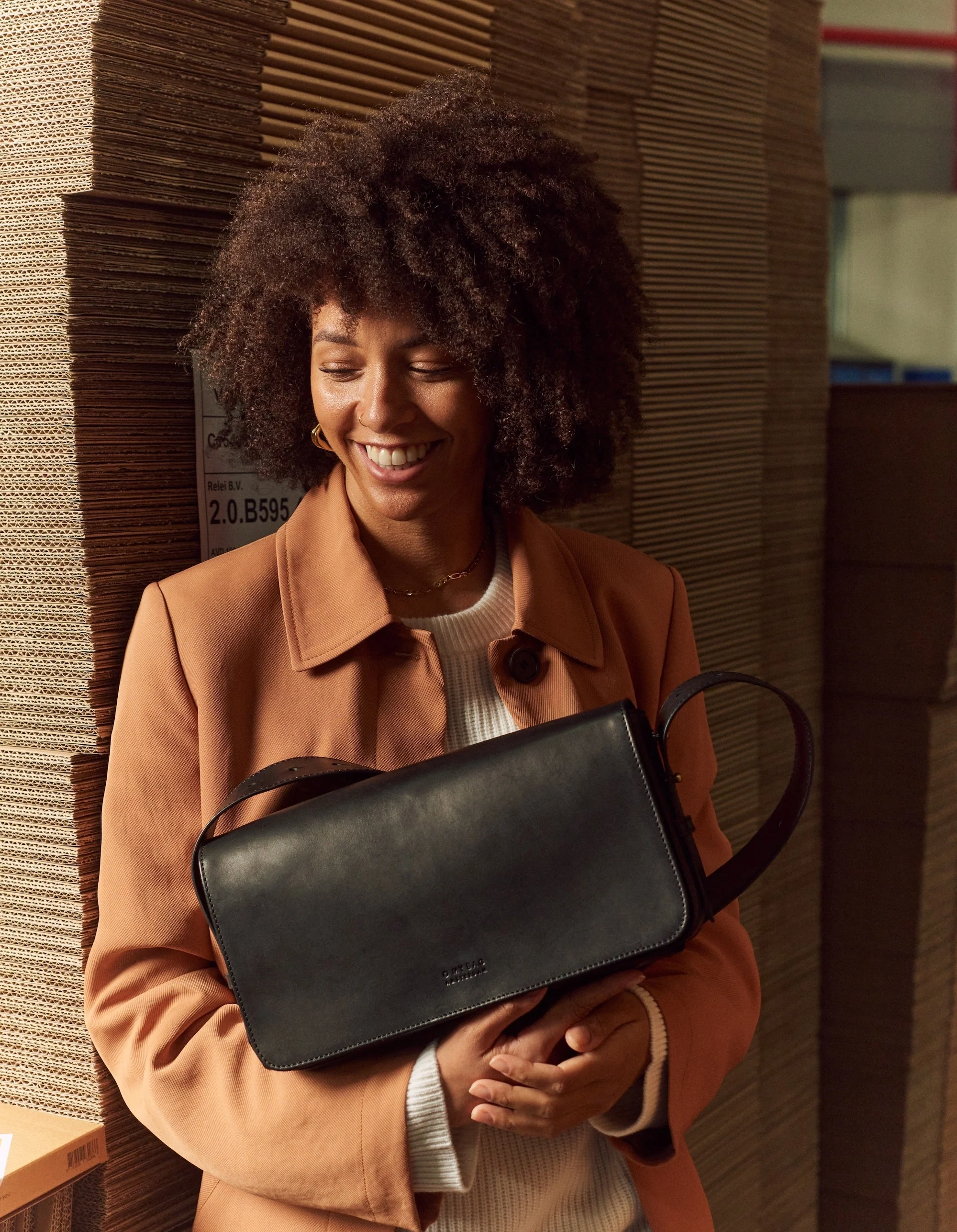 Gina Baguette Black Classic Leather