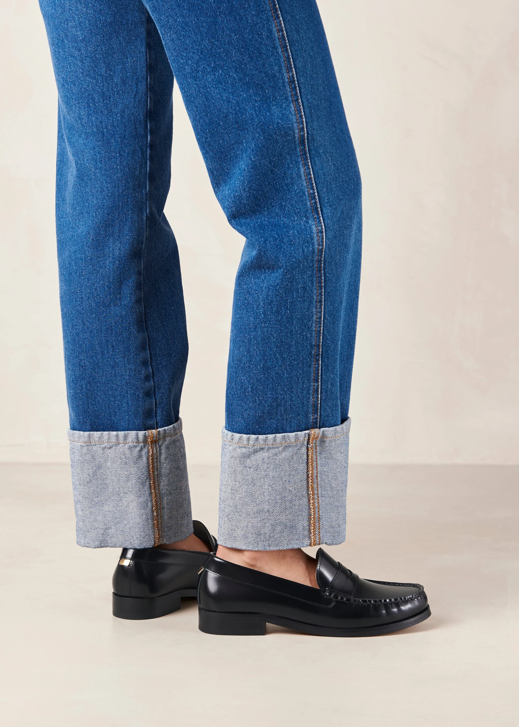 Rivet Leather Loafers Black