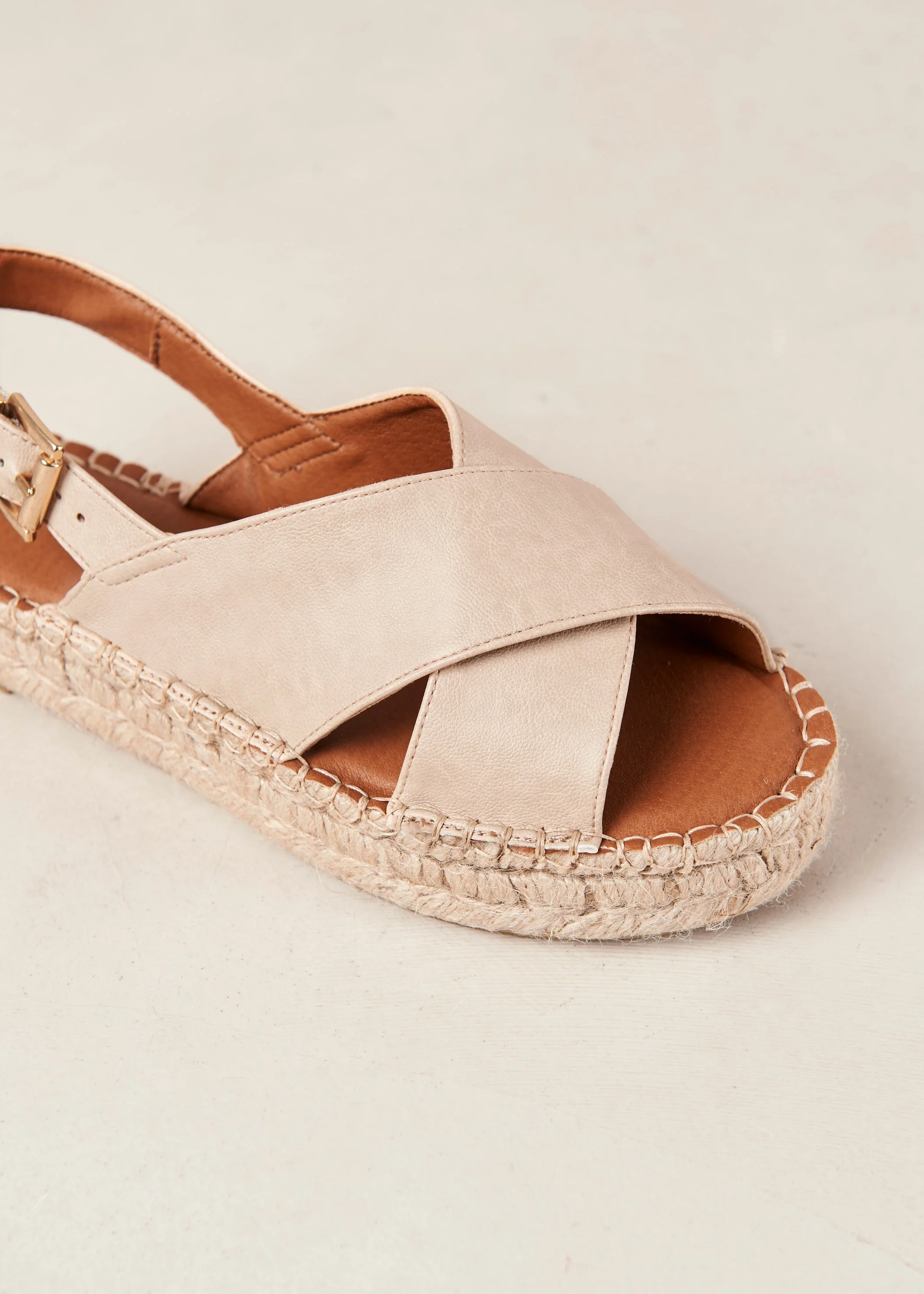 Crossed Espadrilles Cream White