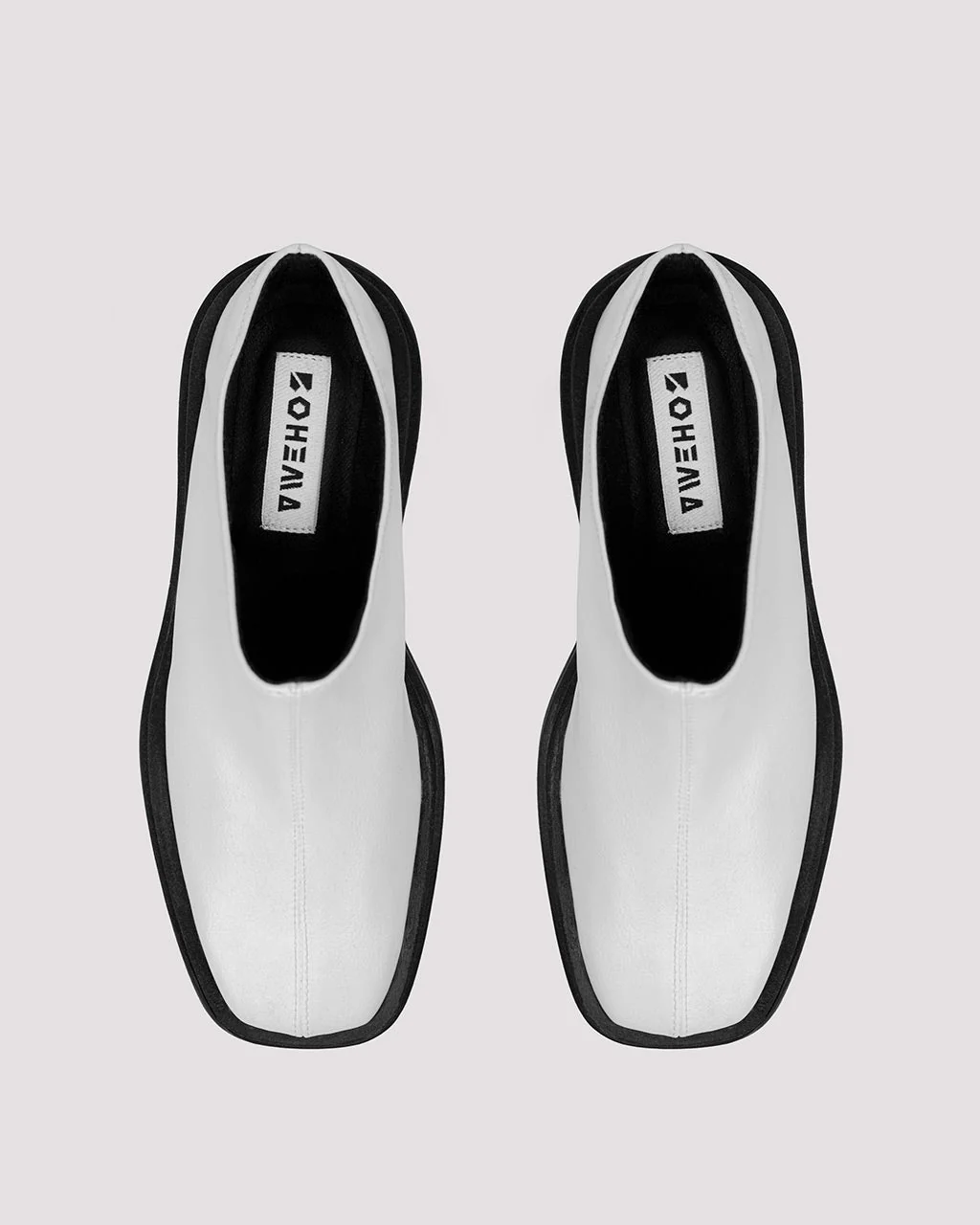 Squared Mule Grape Leather White