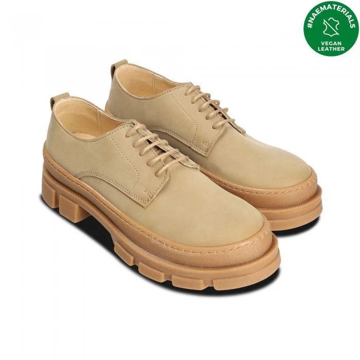 Arum Beige Chunky Derby Vegan Shoes