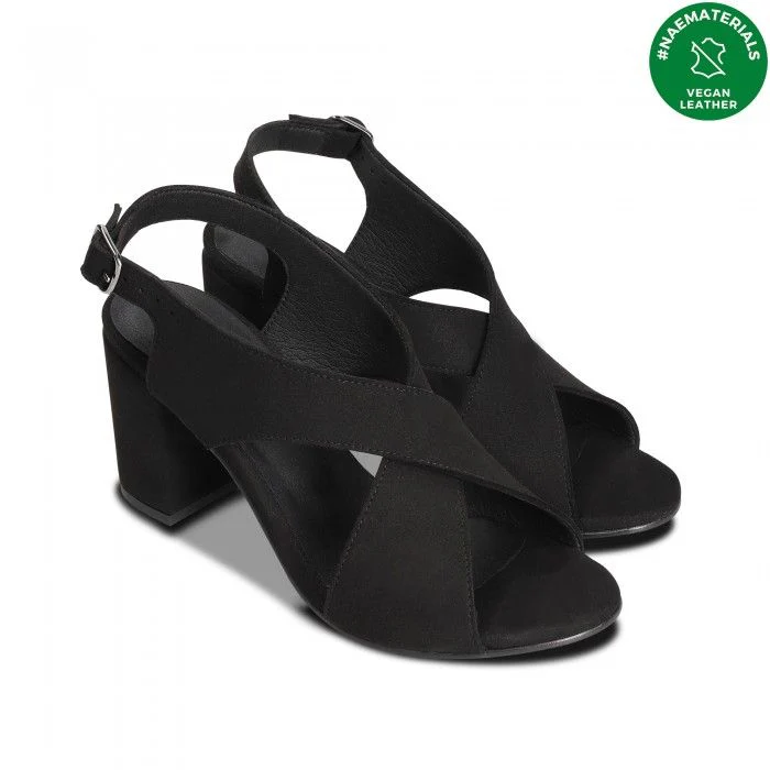 Jasmin Black Vegan Heels