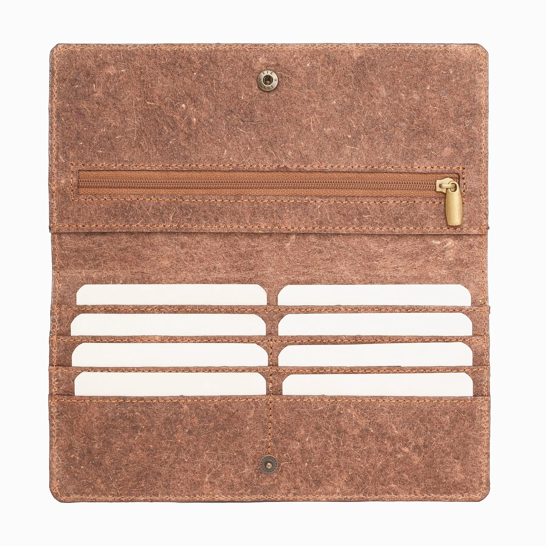 Coconut Leather Slim Wallet Cutch Brown