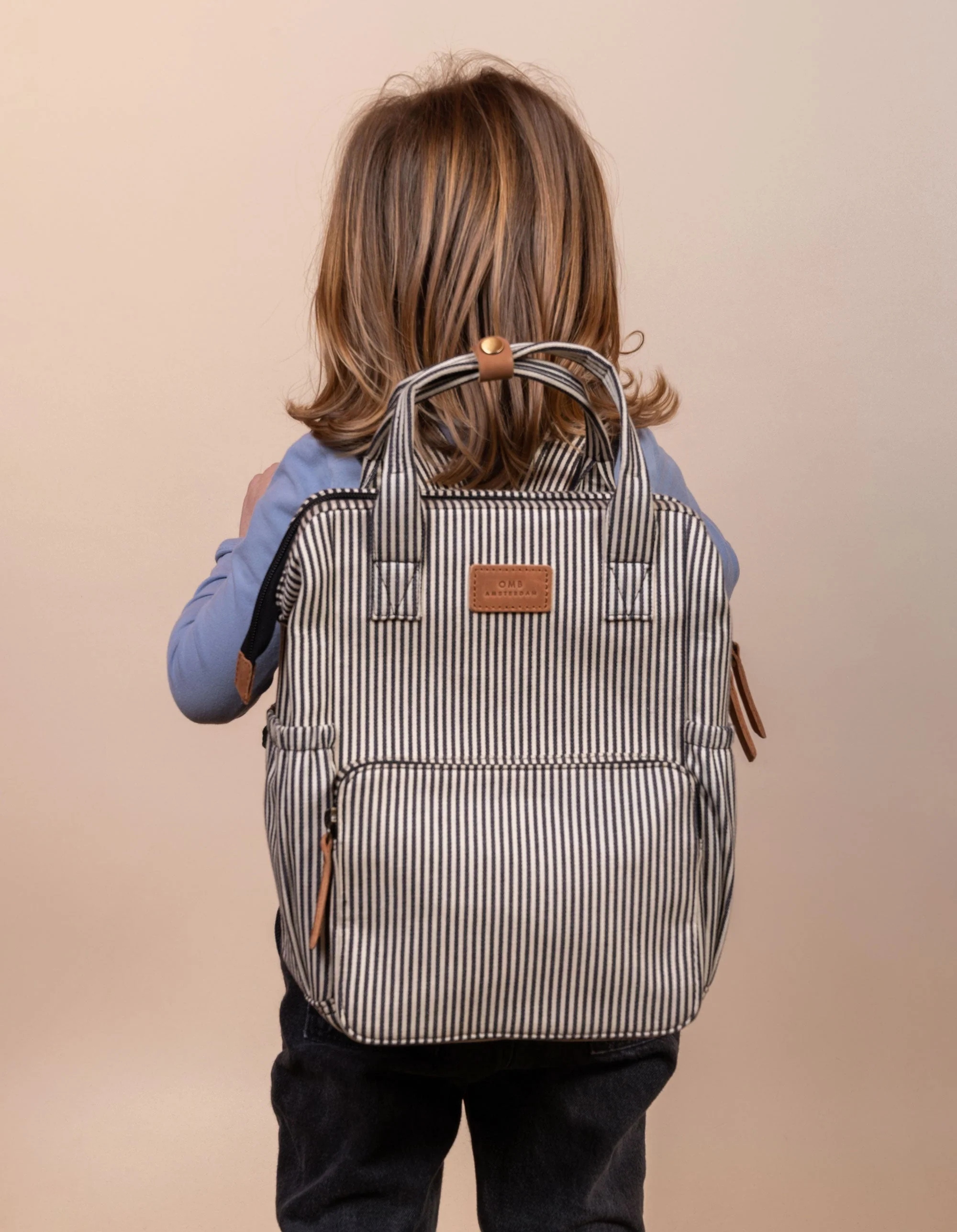 Billie Junior Backpack Signature Lining & Camel Leather