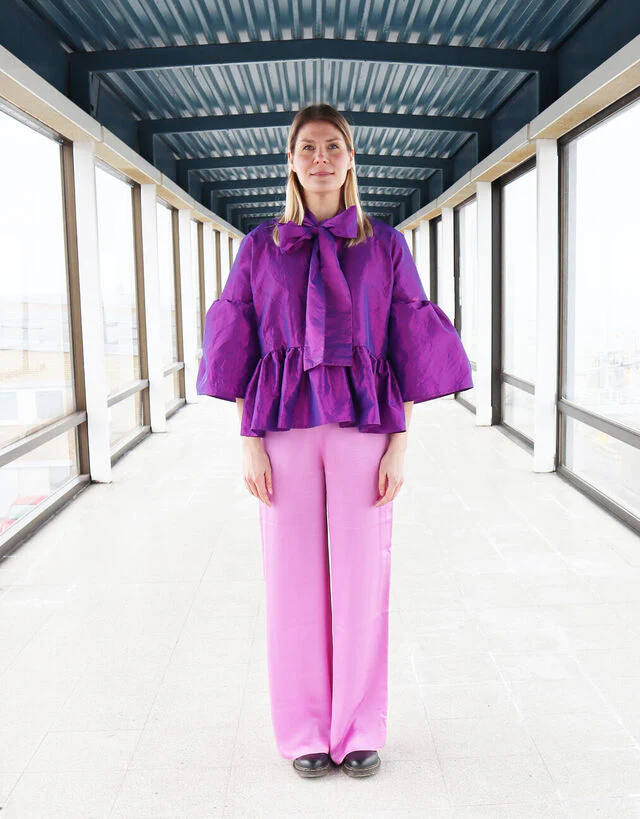 Lush Shirt With Bow Collar Purple