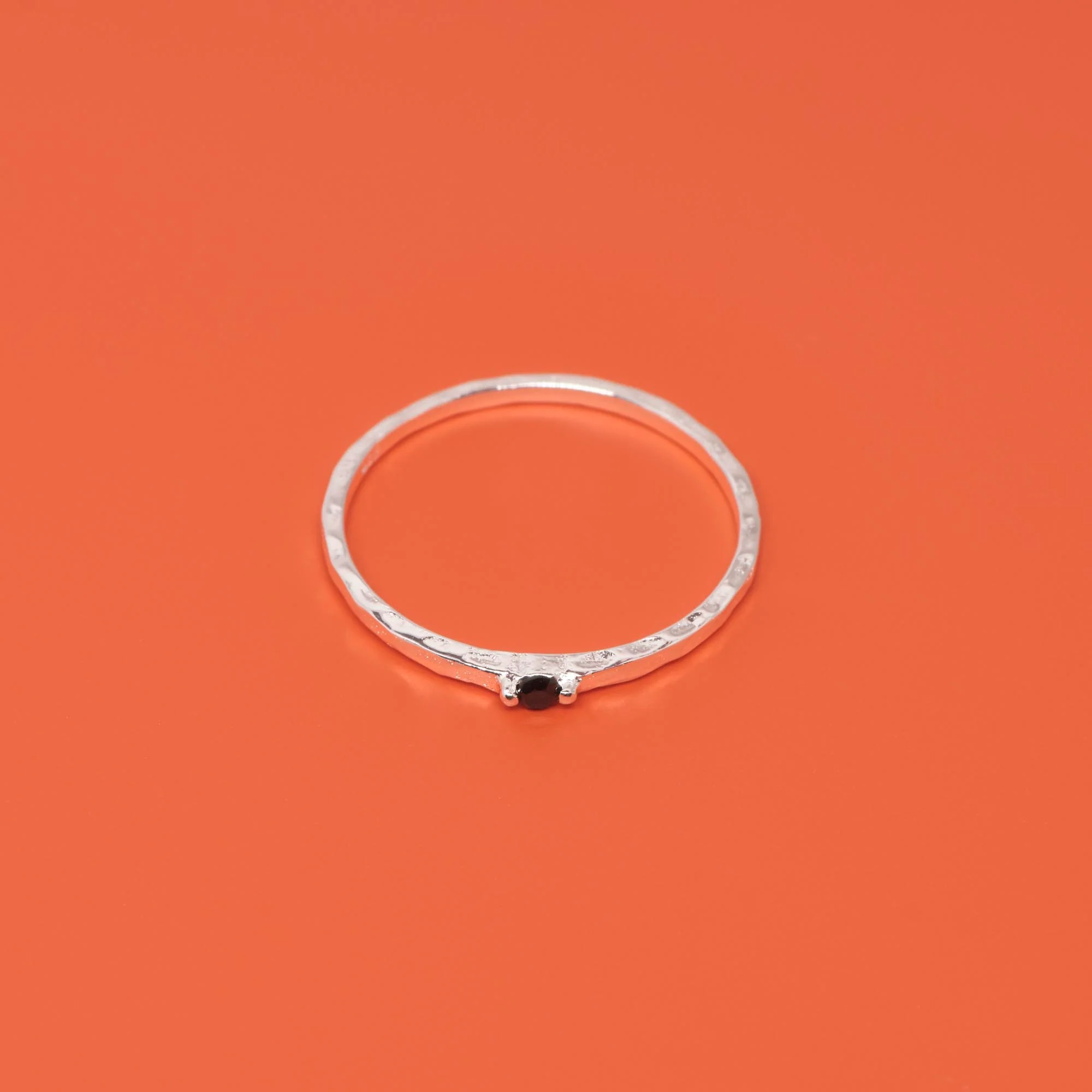 Hammered Black Ring