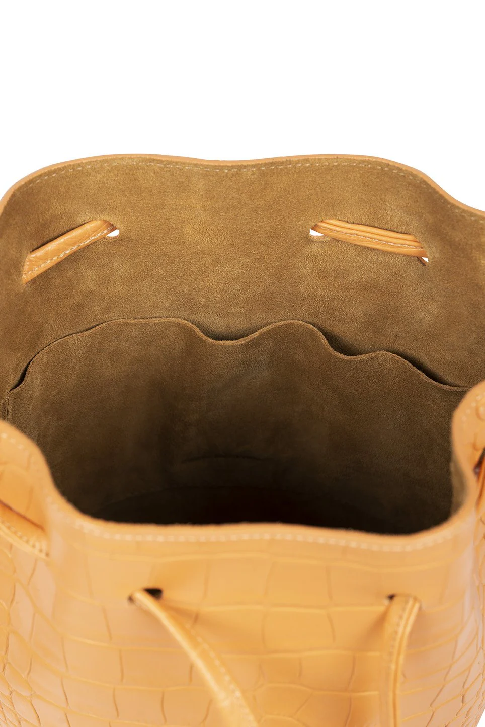 Leandra Mini Bucket Bag Croco Soft Grapefruit