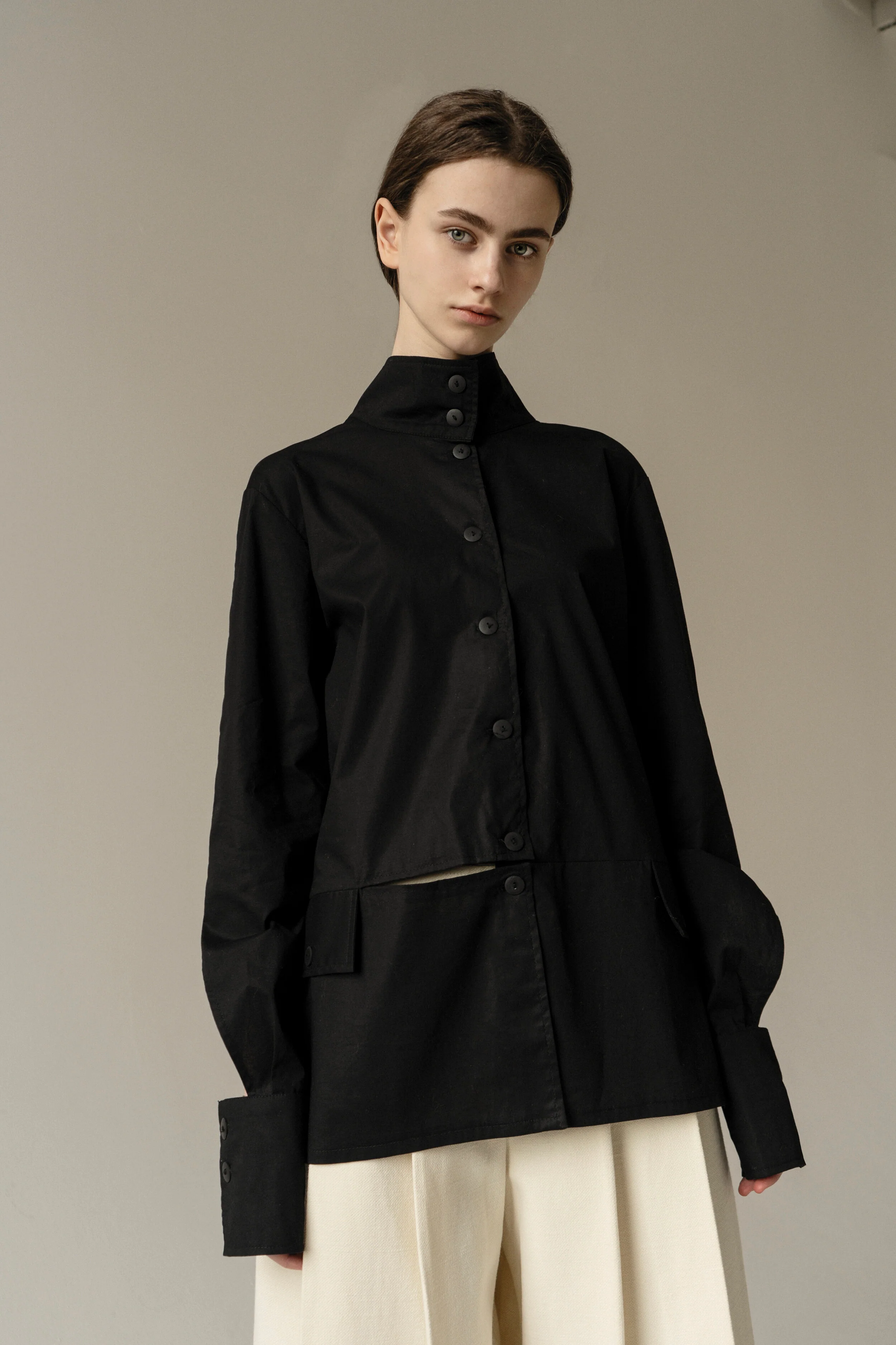 Black Deconstructed Shirt