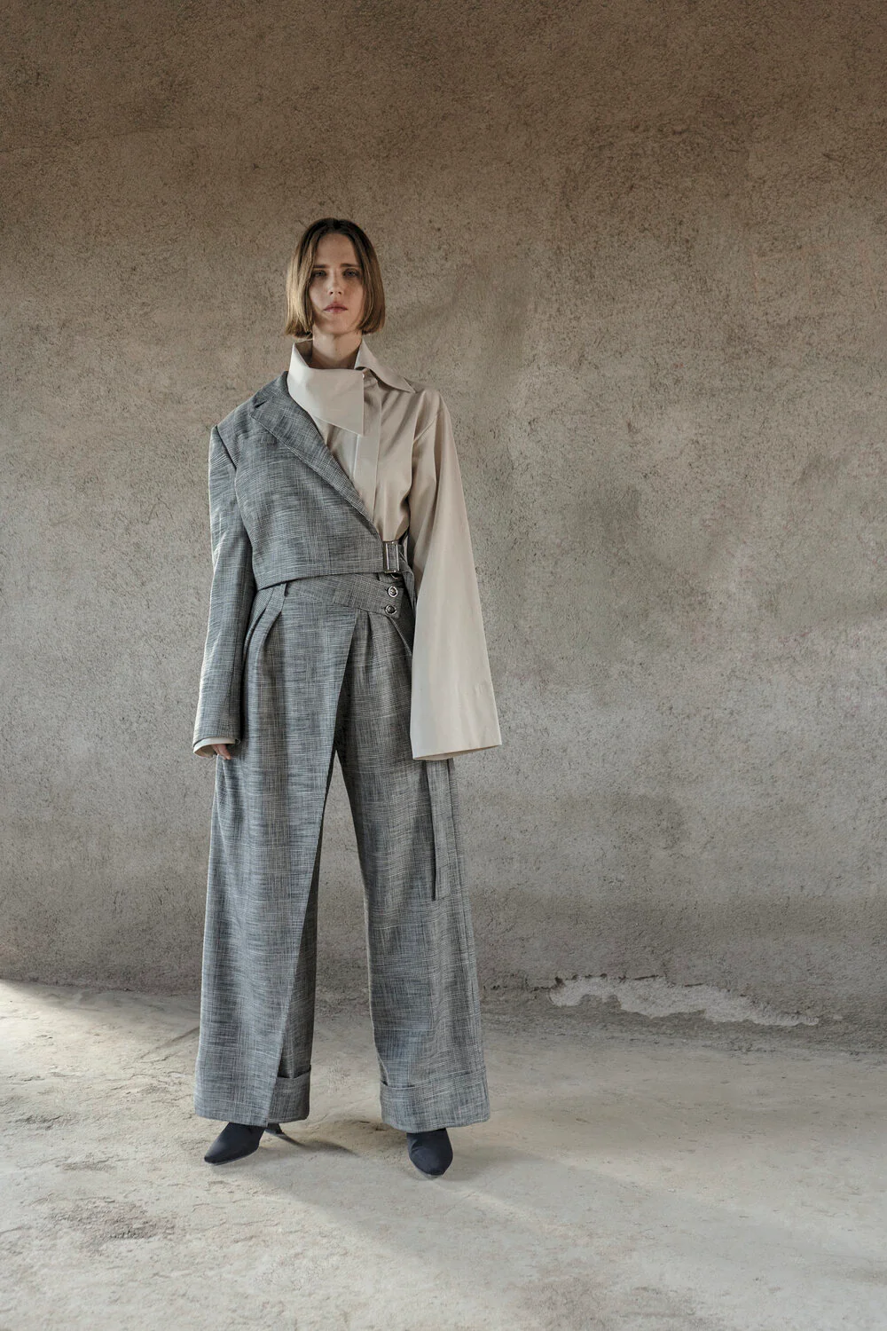 Deconstructed Asymmetric One Shoulder Jacket