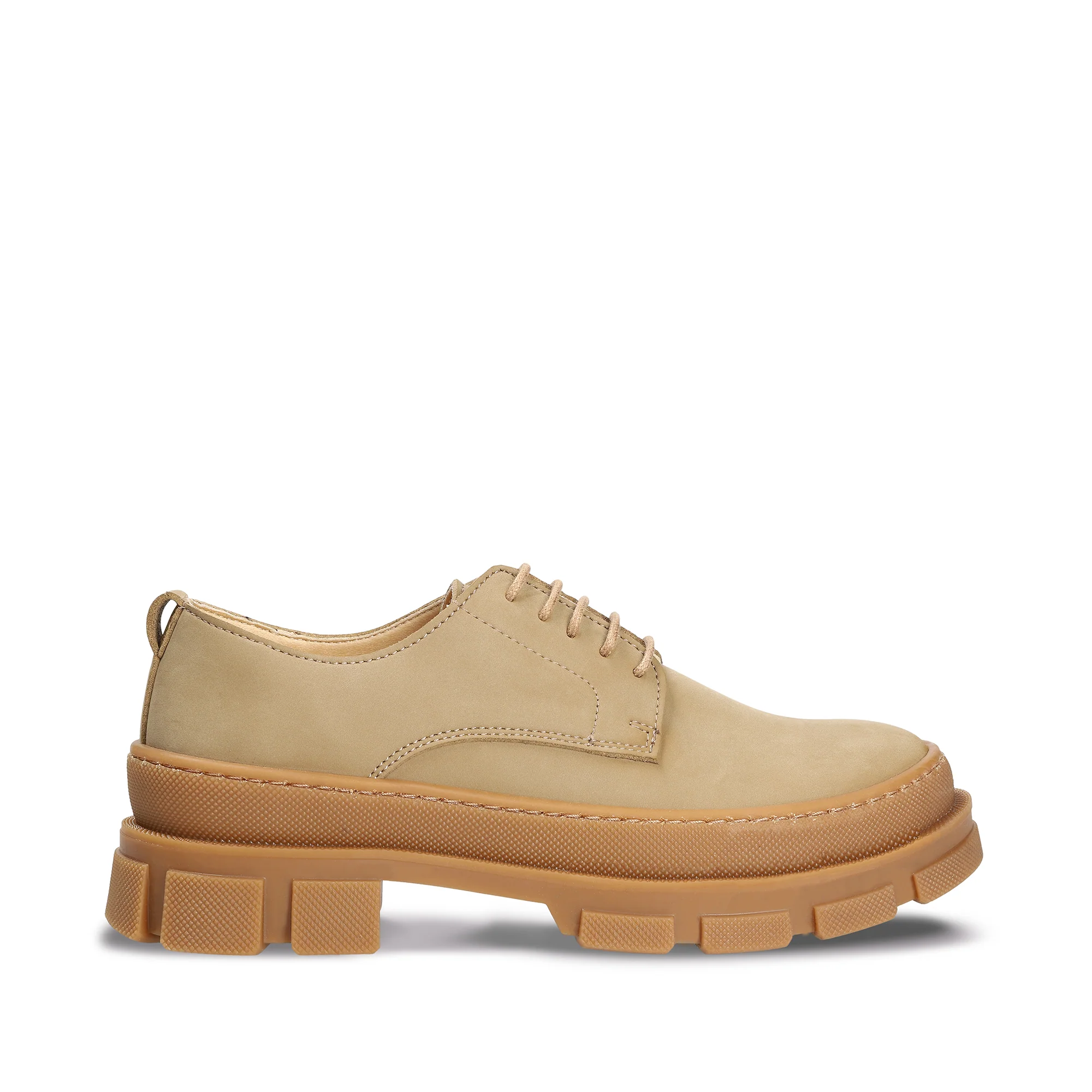 Arum Beige Chunky Derby Vegan Shoes