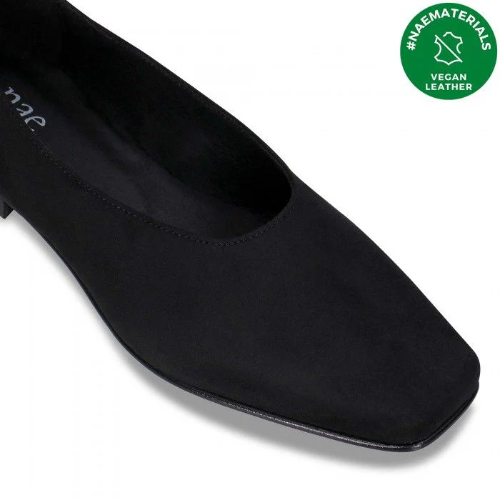 Melita Black Vegan Ballerina Flat Heel