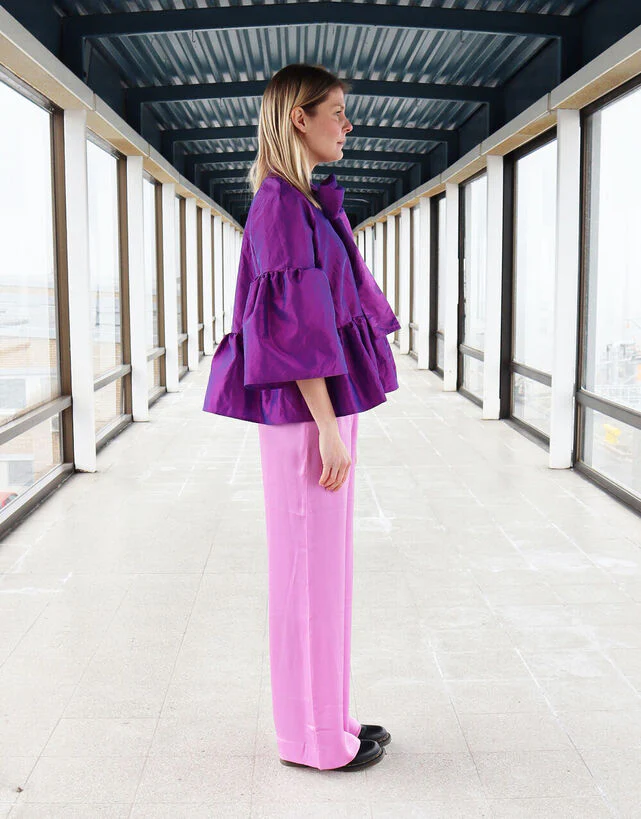 Lush Shirt With Bow Collar Purple