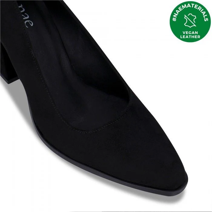 Vane Black Vegan Pump Shoes Heel