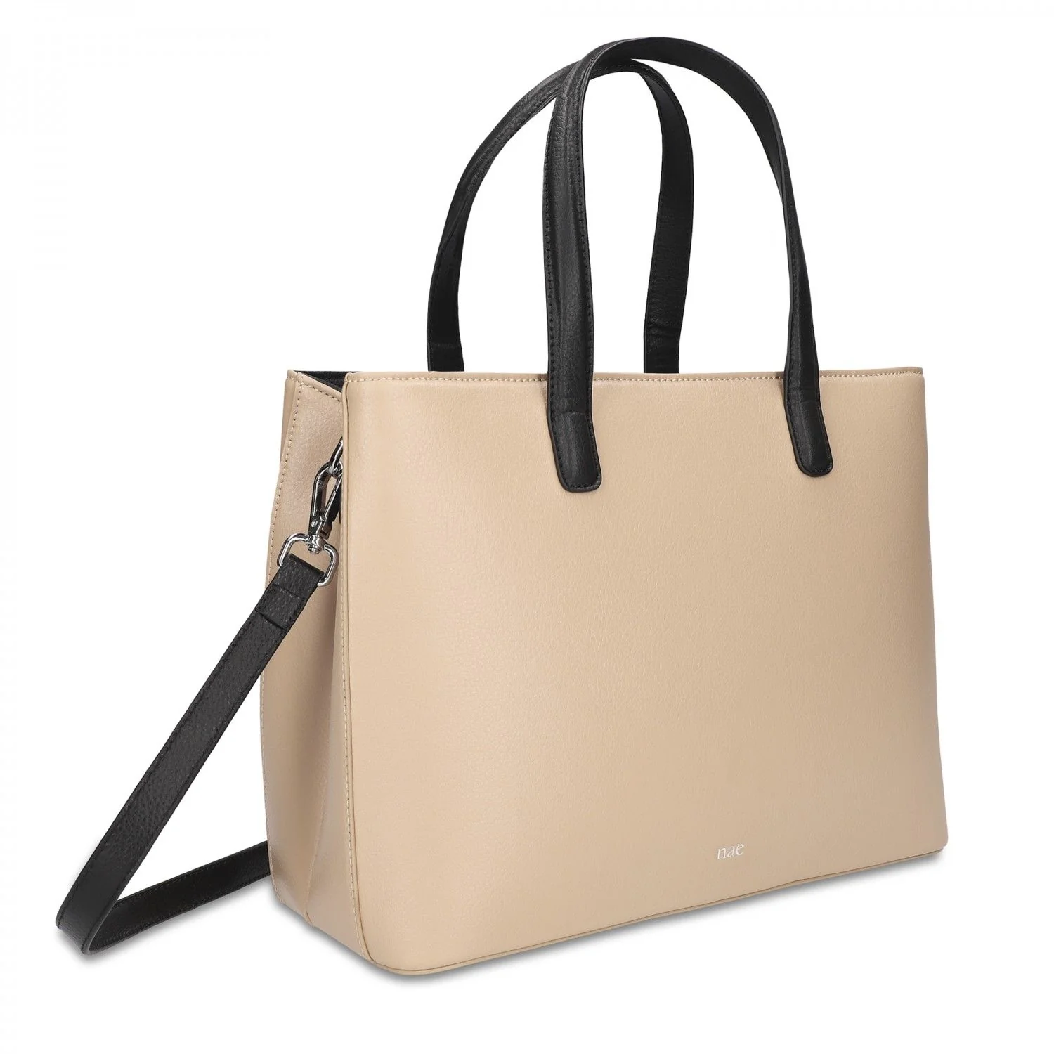 Saya Tote Frame Hand Bag With Two Holdstraps Beige