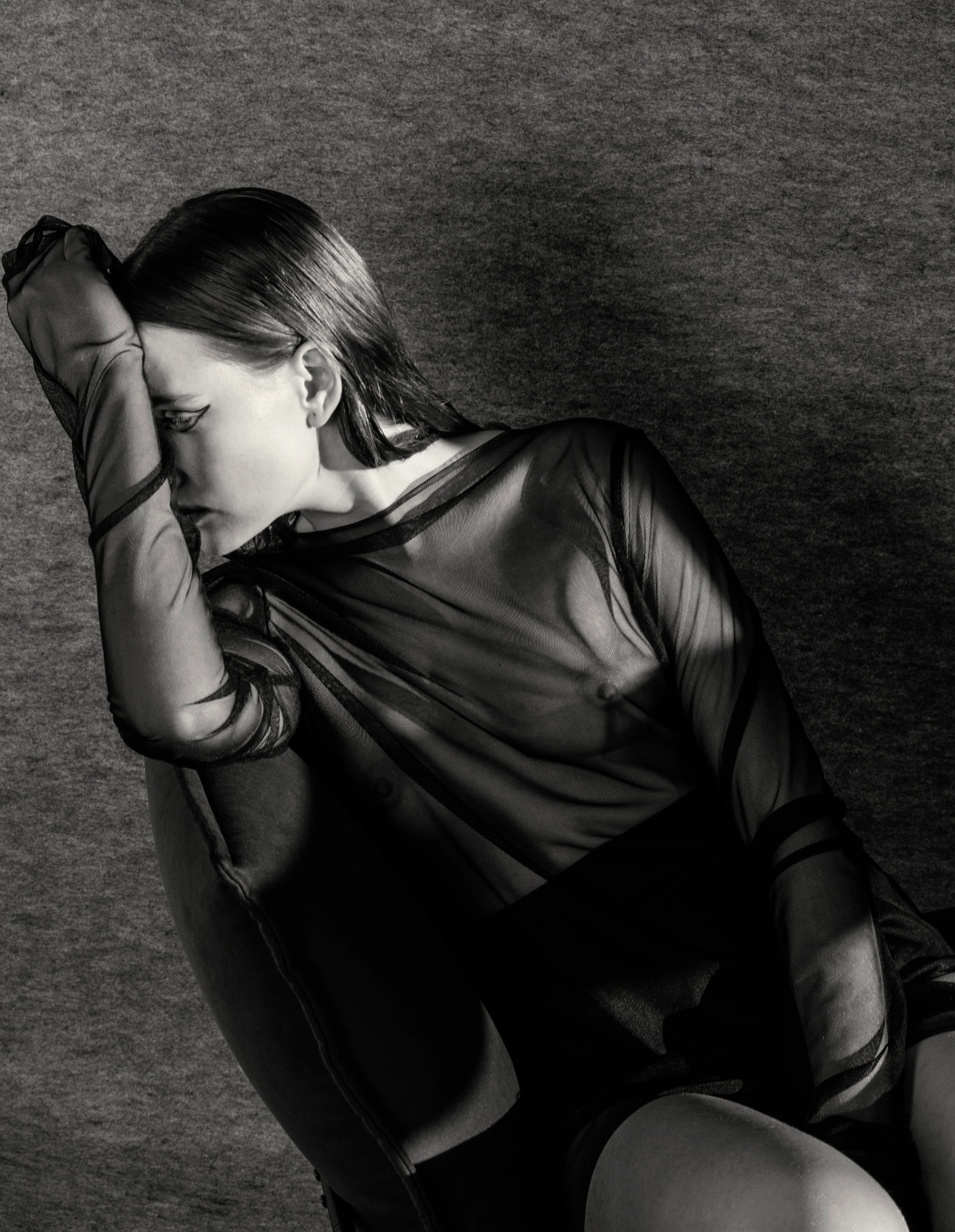 Transparent Endless Sleeves Top Black