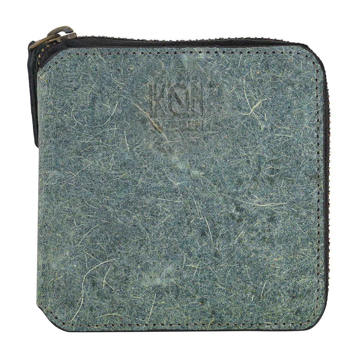Coconut Leather Small Zip Wallet Ocean Green