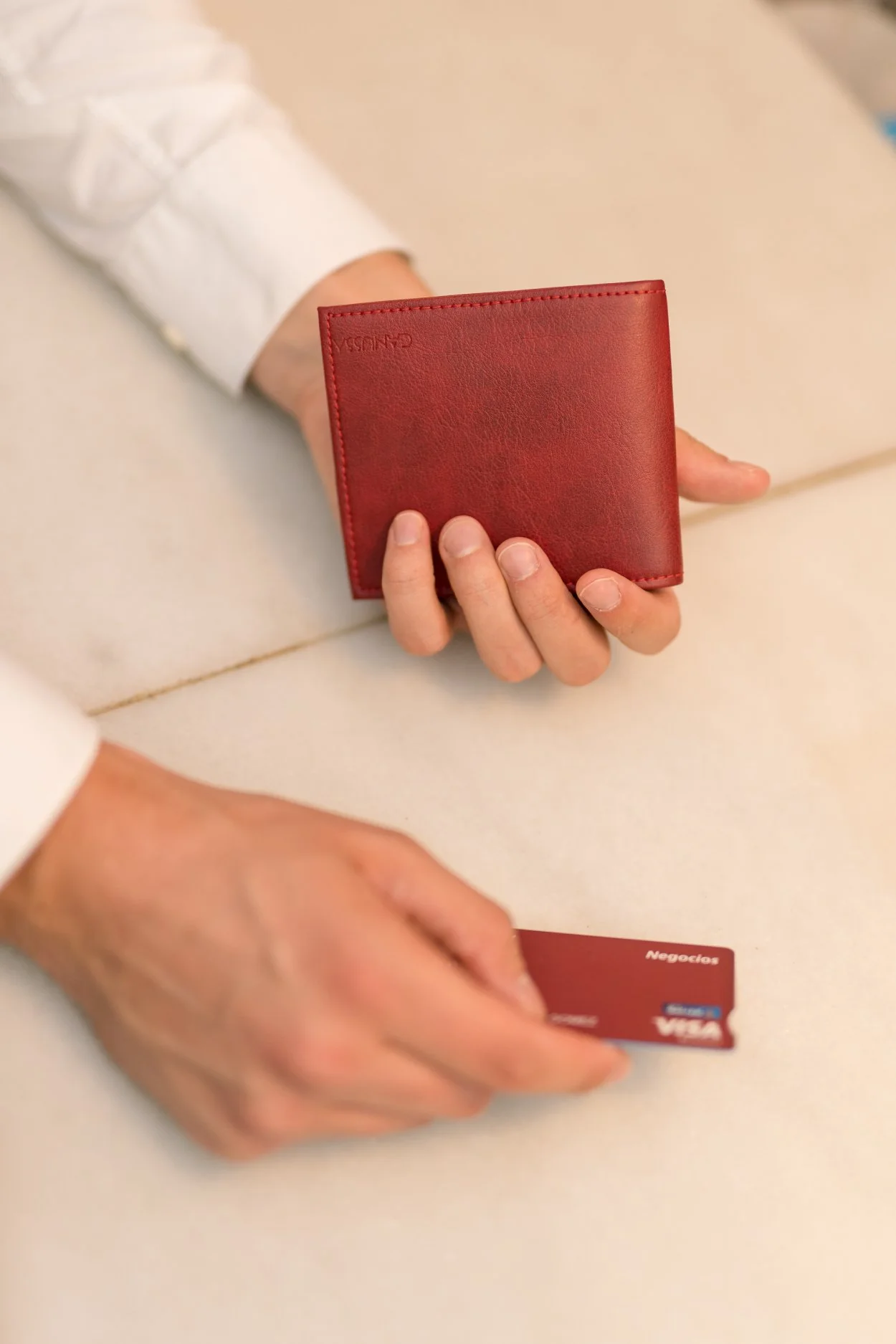 Slim Vegan Wallet Red