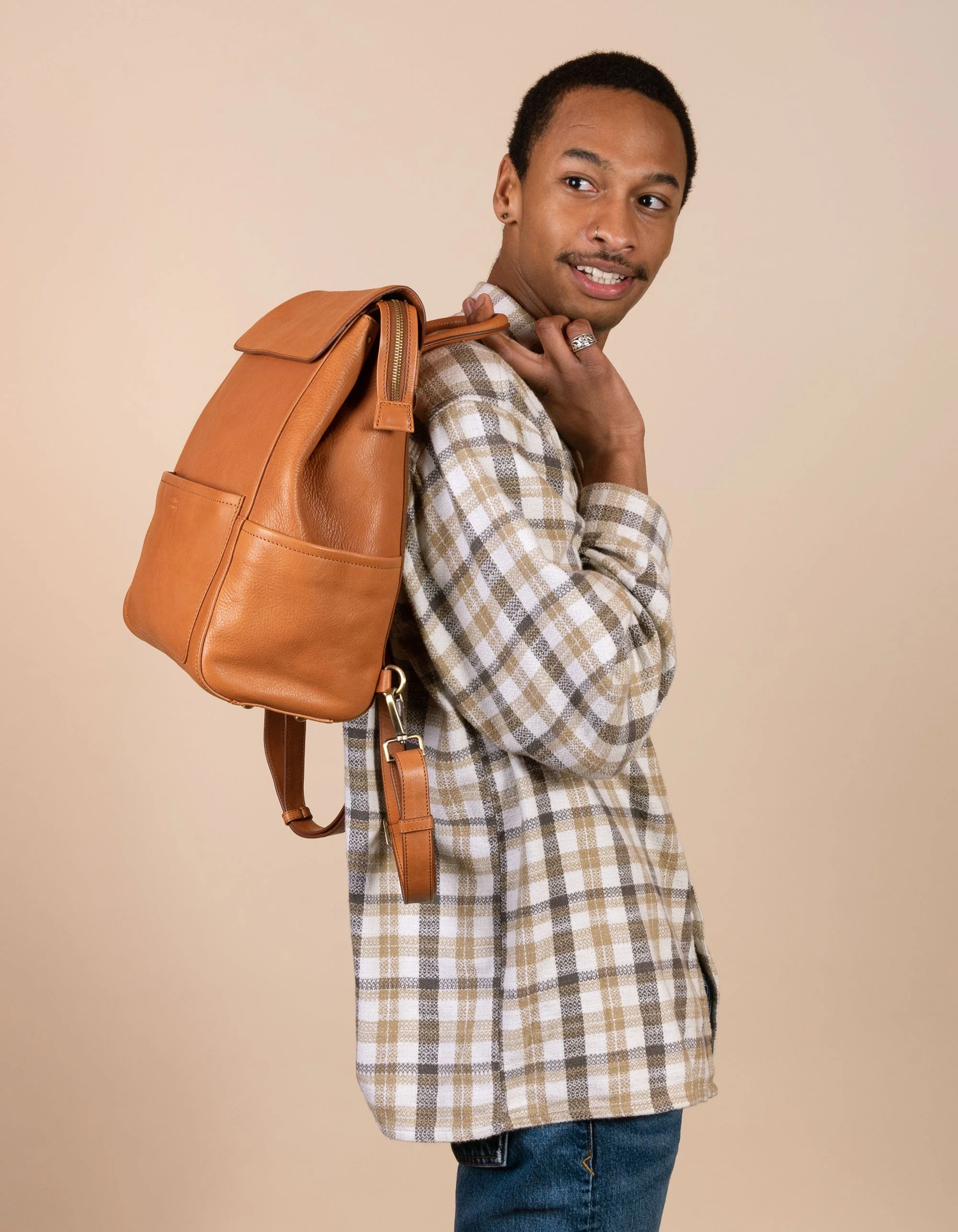 Jean Backpack Soft Grain Leather Wild Oak