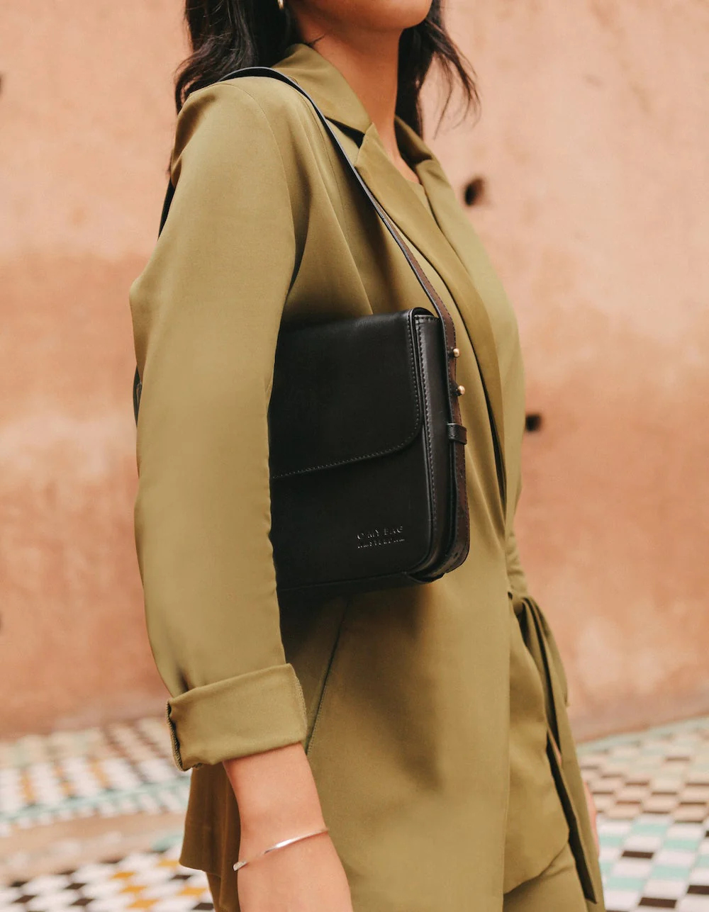 Gina Classic Leather Bag Black