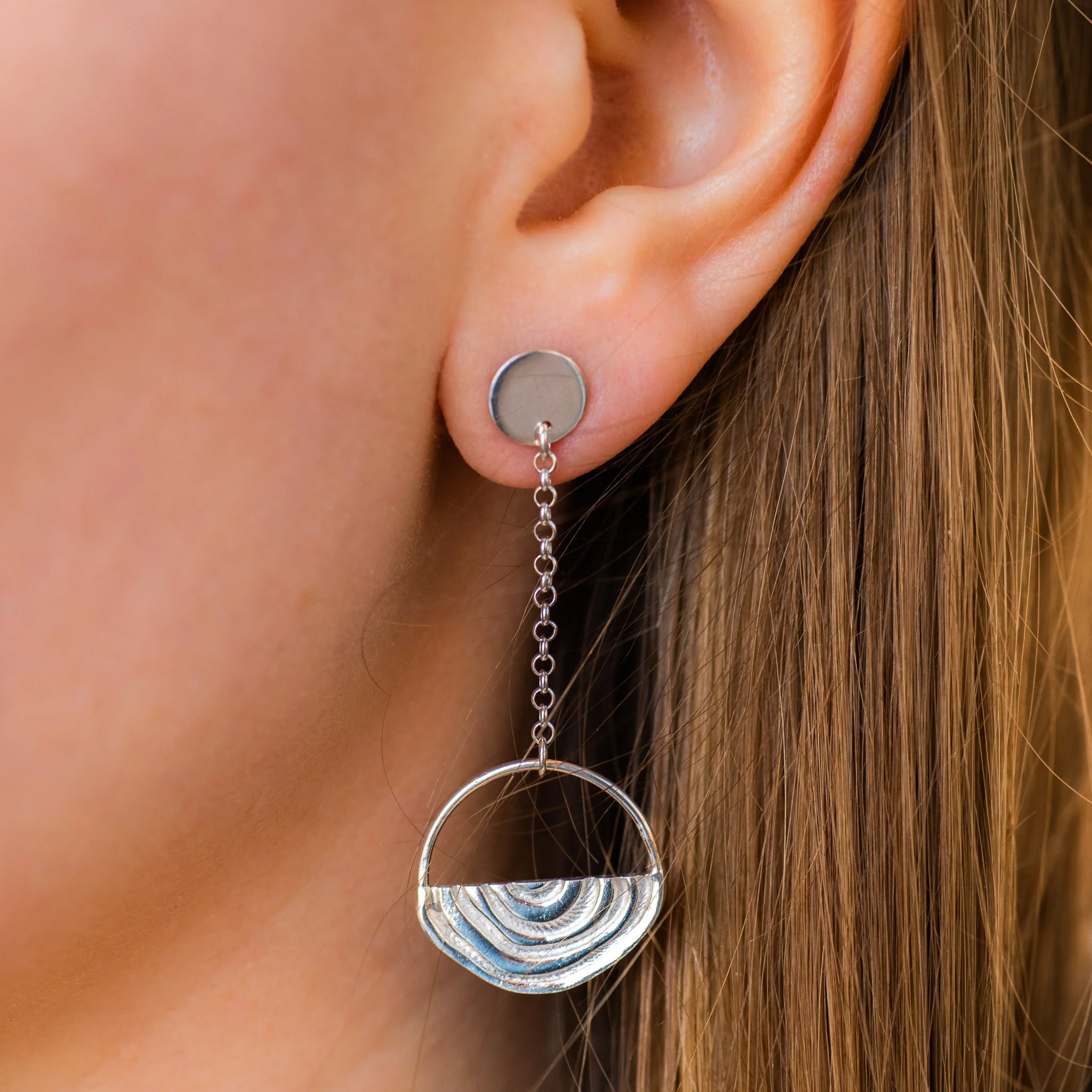Vuosi Silver Circle Drop Earrings